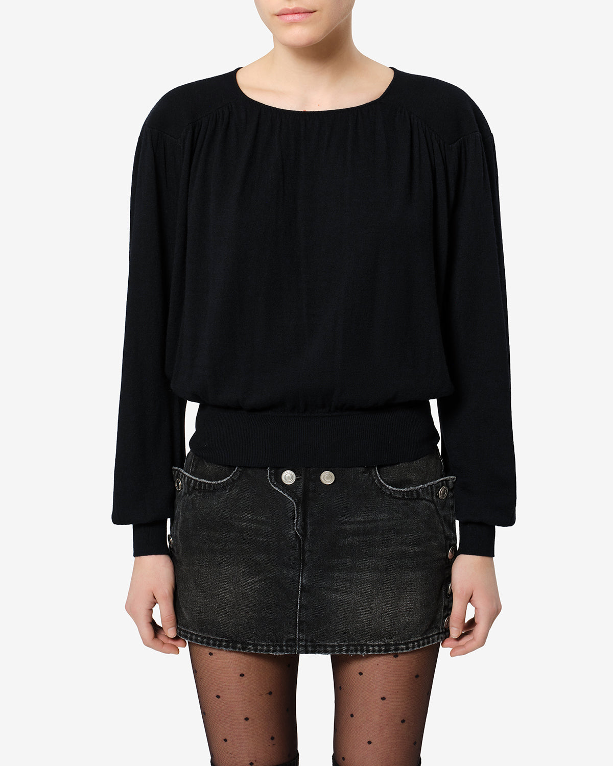 Isabel Marant Enza pull noir viscose laine ample