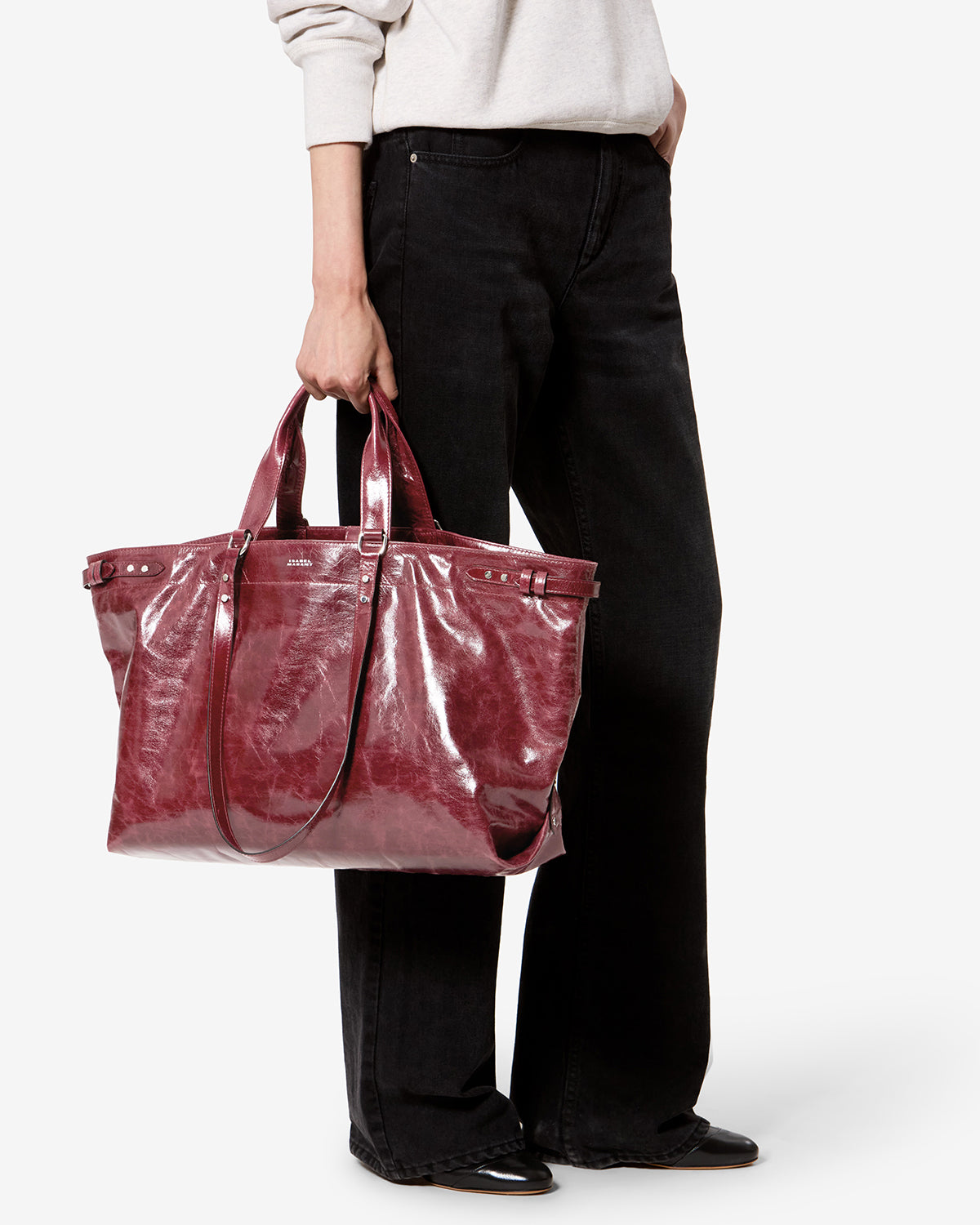 Isabel Marant Winna sac cabas cuir bordeaux 37,5 cm