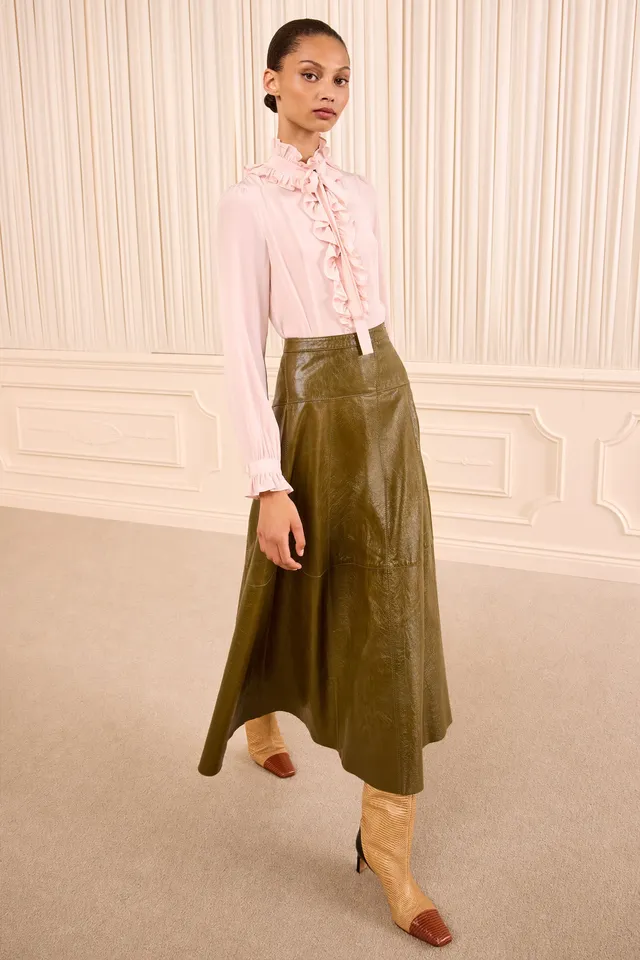 Ulla Johnson Catroux Long Sleeve Silk Blouse blouse soie Powder