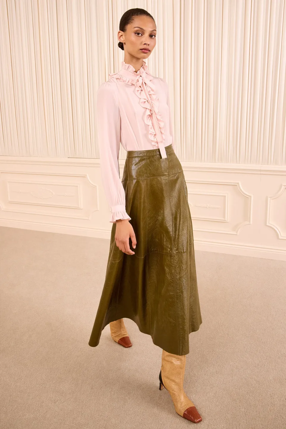 Ulla Johnson Catroux Long Sleeve Silk Blouse blouse soie Powder