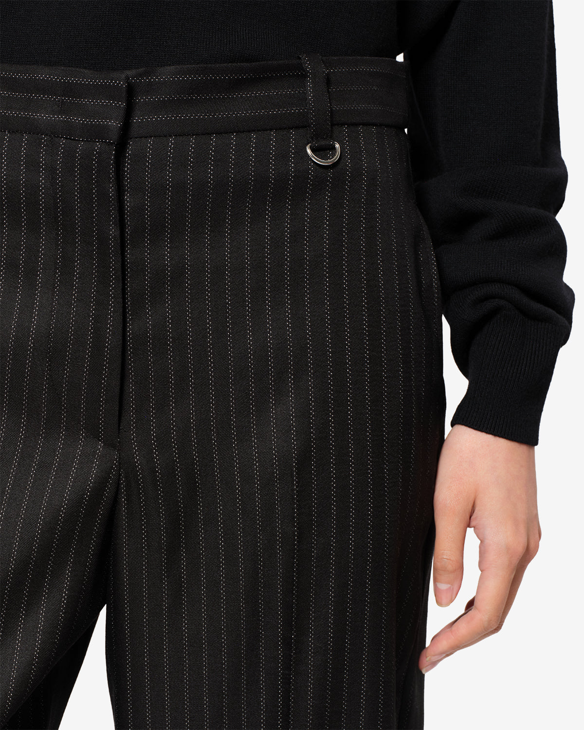 Isabel Marant Noanda pantalon laine noir à rayures