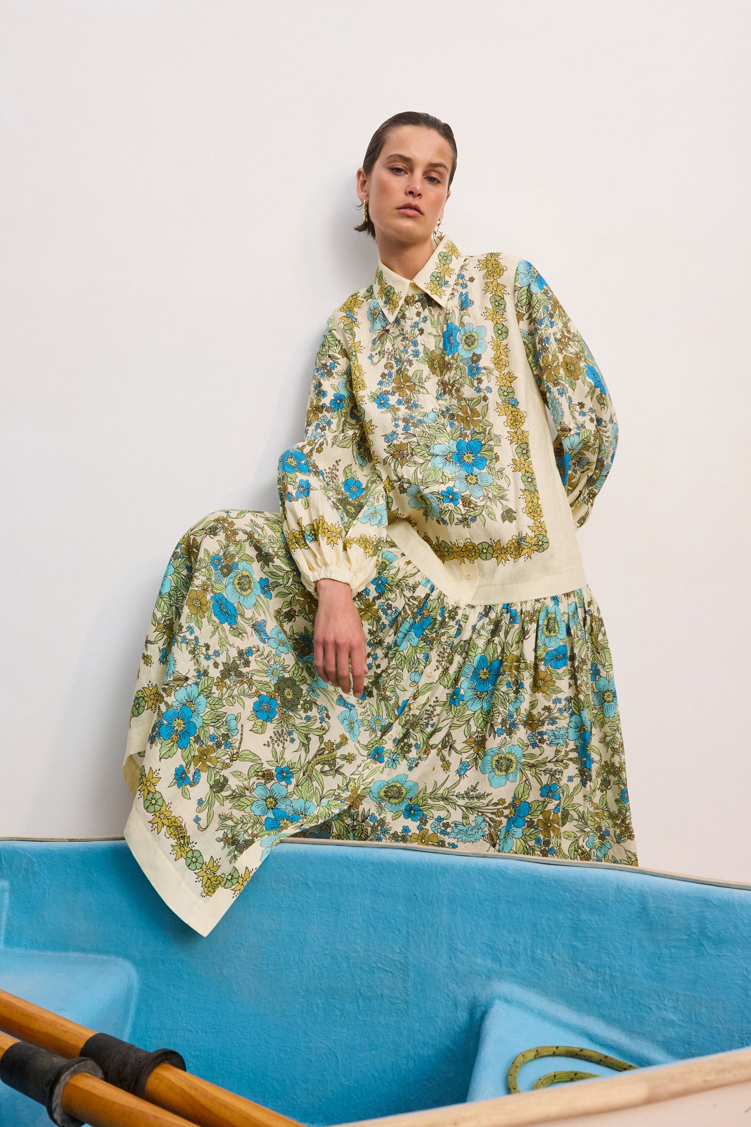 Alemaïs Sophia Shirtdress robe chemise lin fleurie