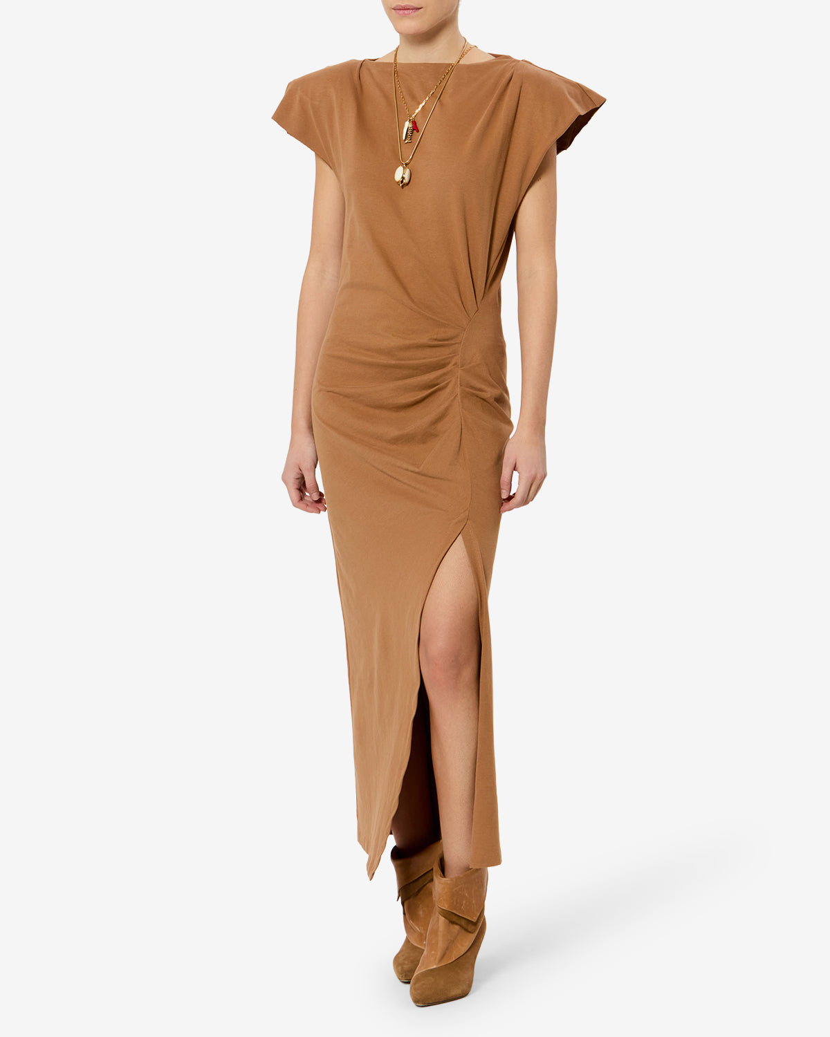 Isabel Marant Nadela robe caramel jersey coton