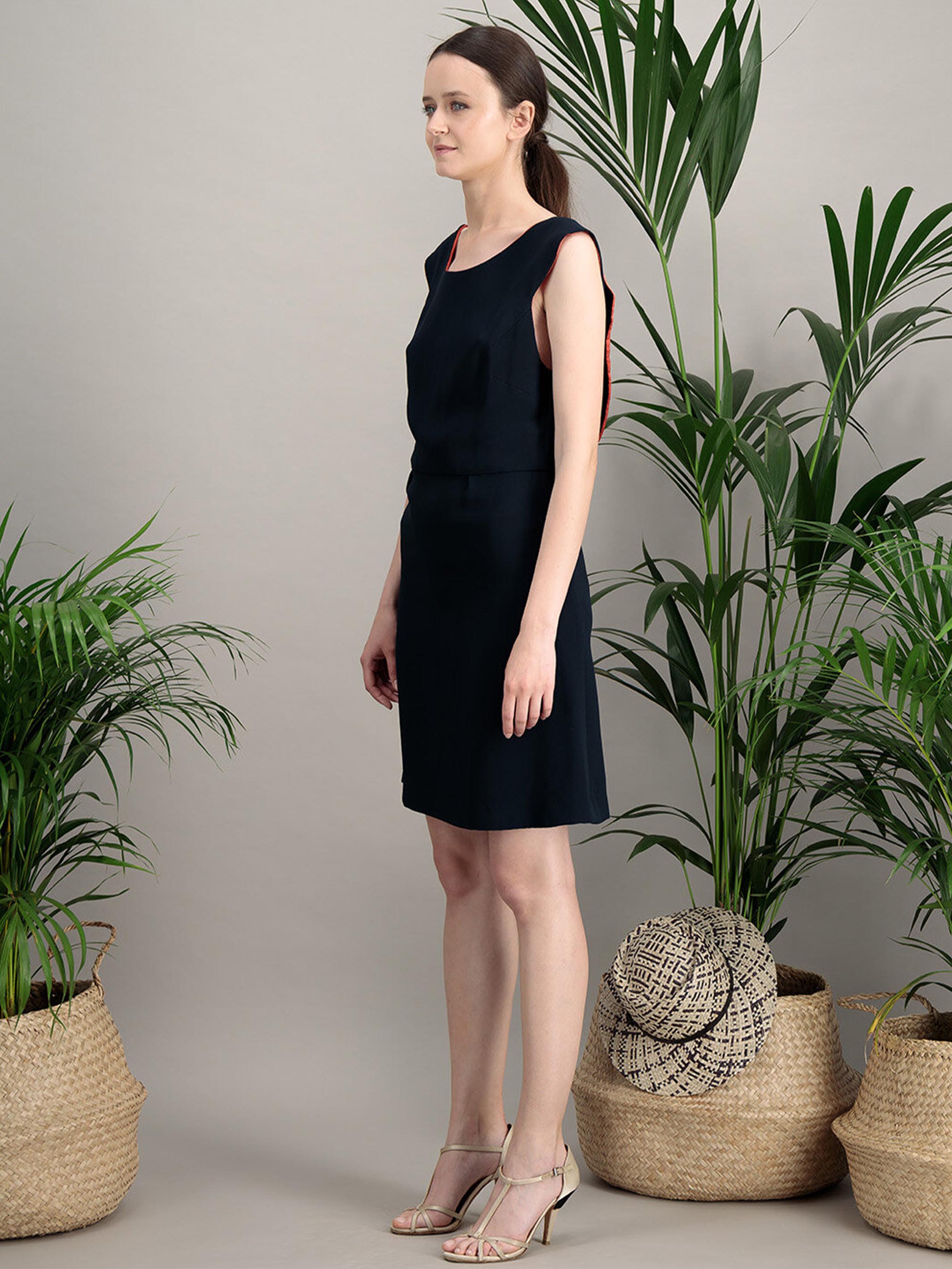 Anahide Saint André Back Up robe cocktail soie corail