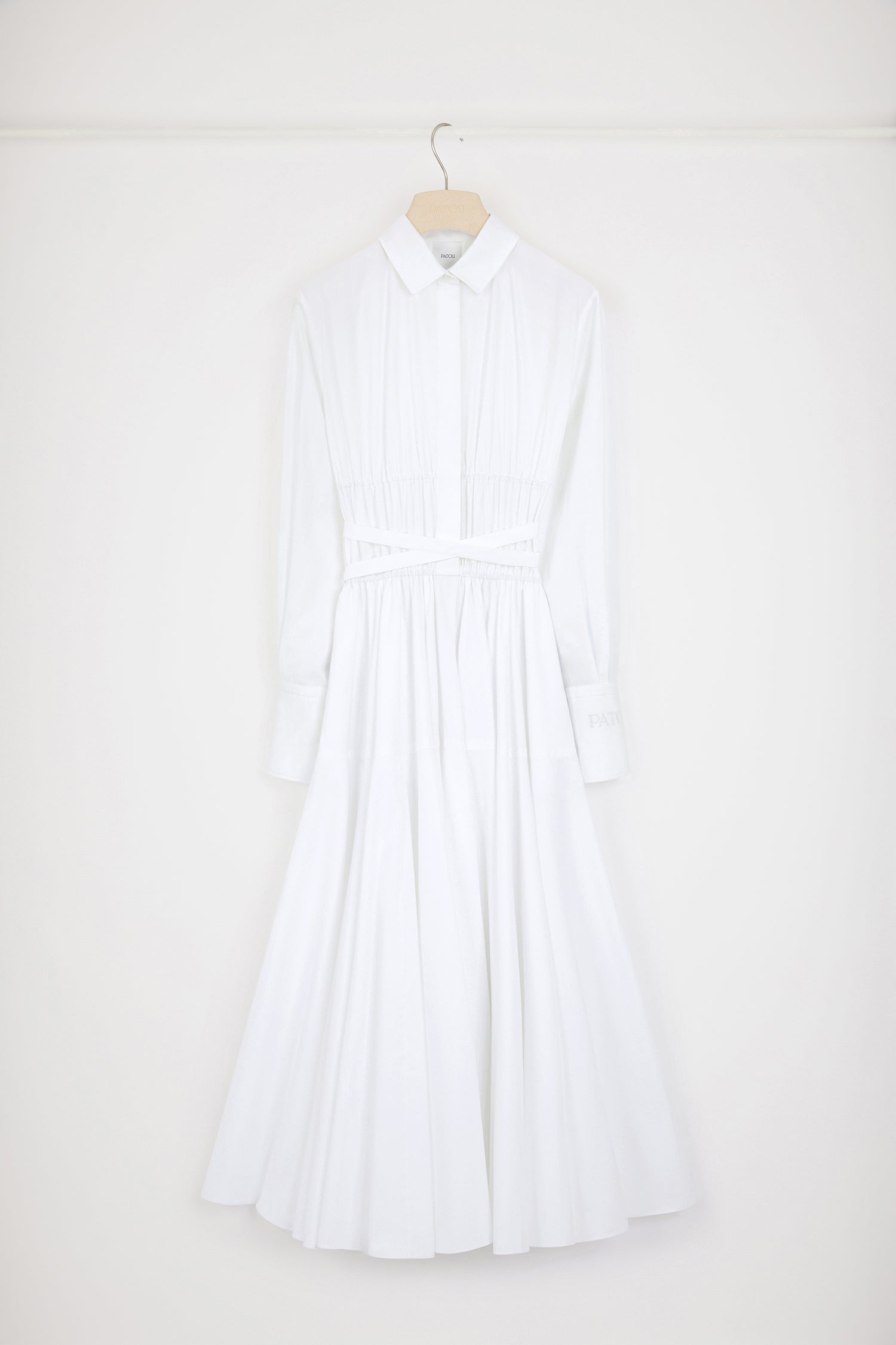 Patou DR135 robe chemise coton blanc maxi 34-44