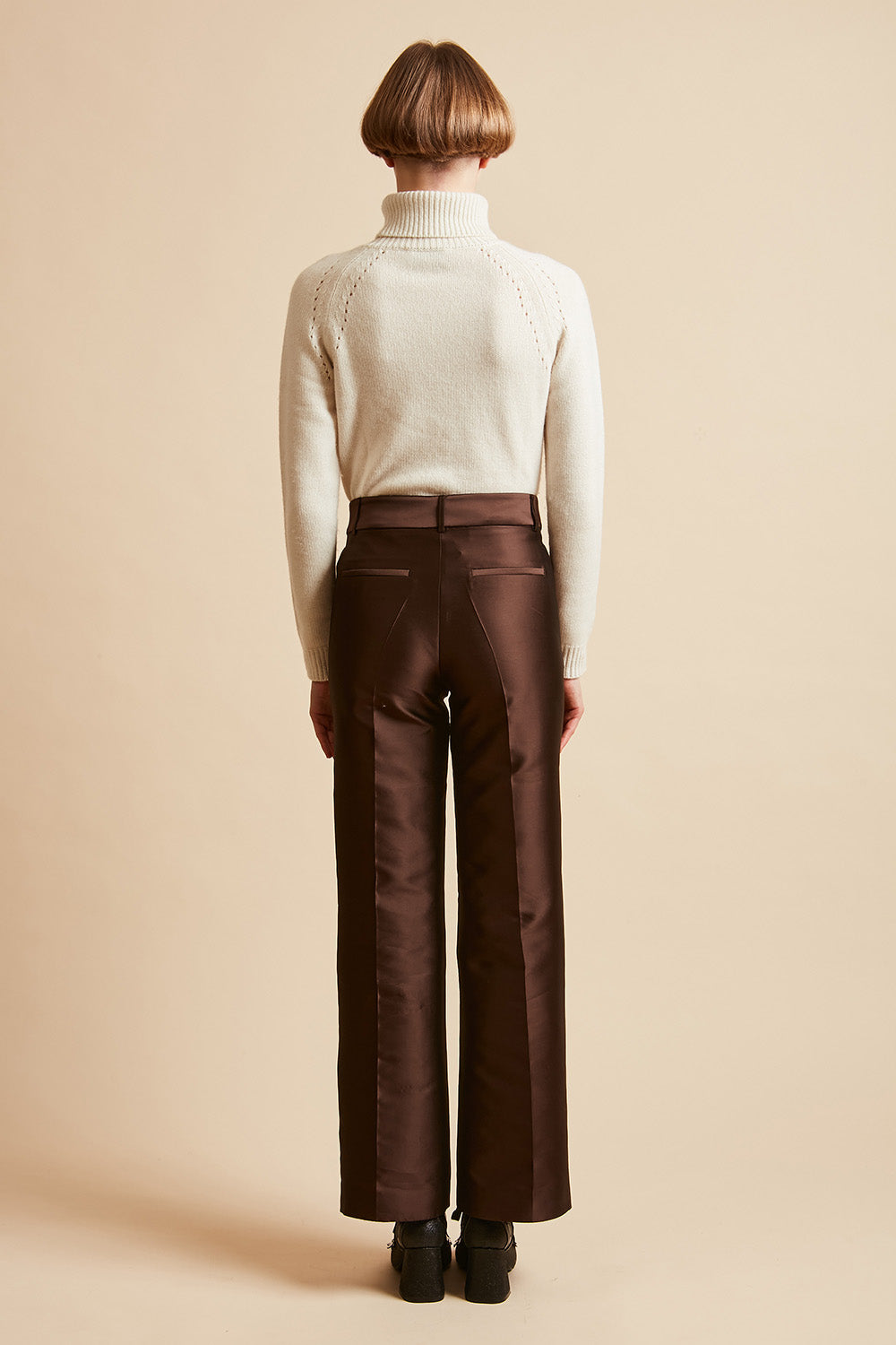 Paul & Joe Petitcoeur pantalon mikado soie Marron taille 36