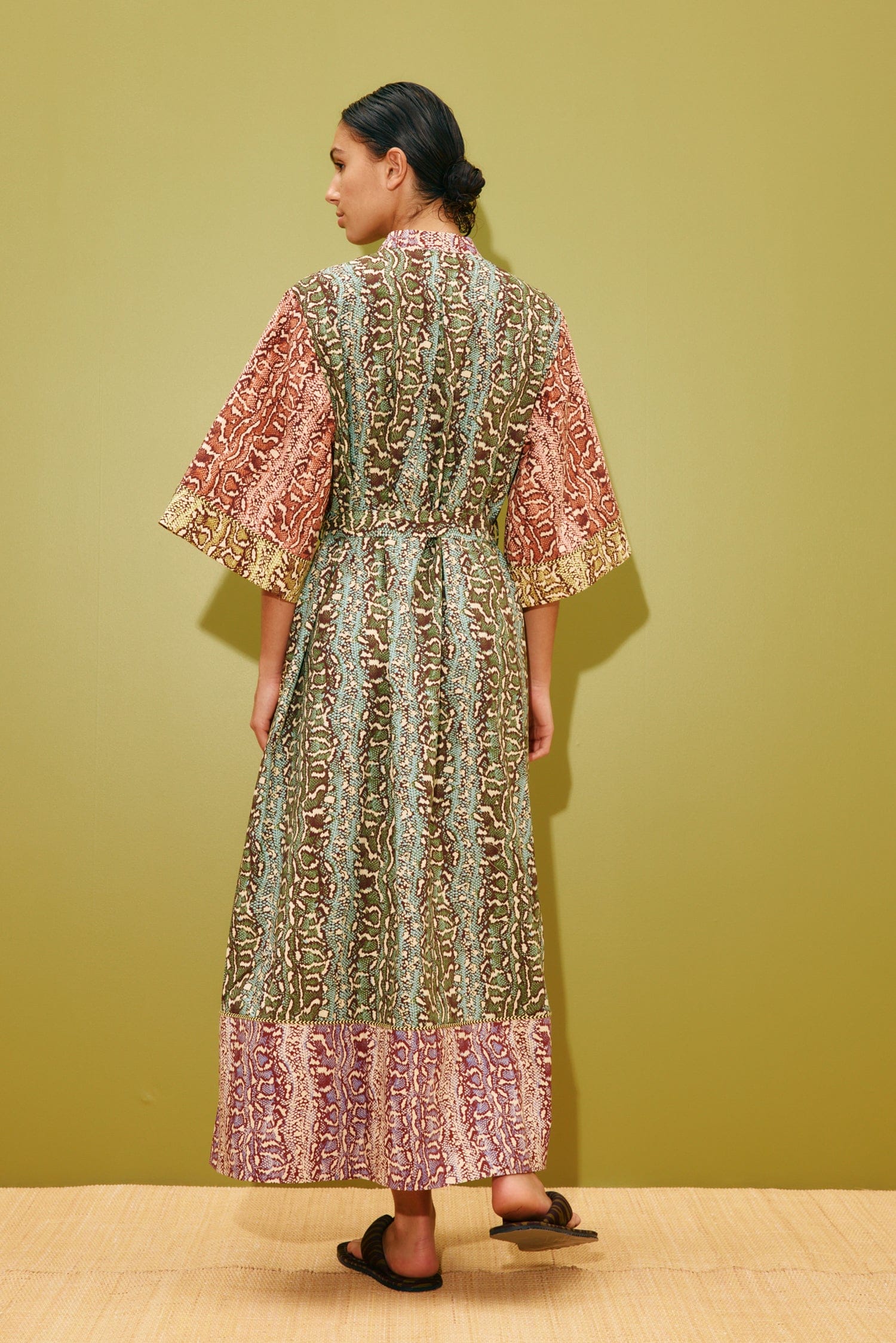 Alemäis Varna robe midi coton bio col V ceinture