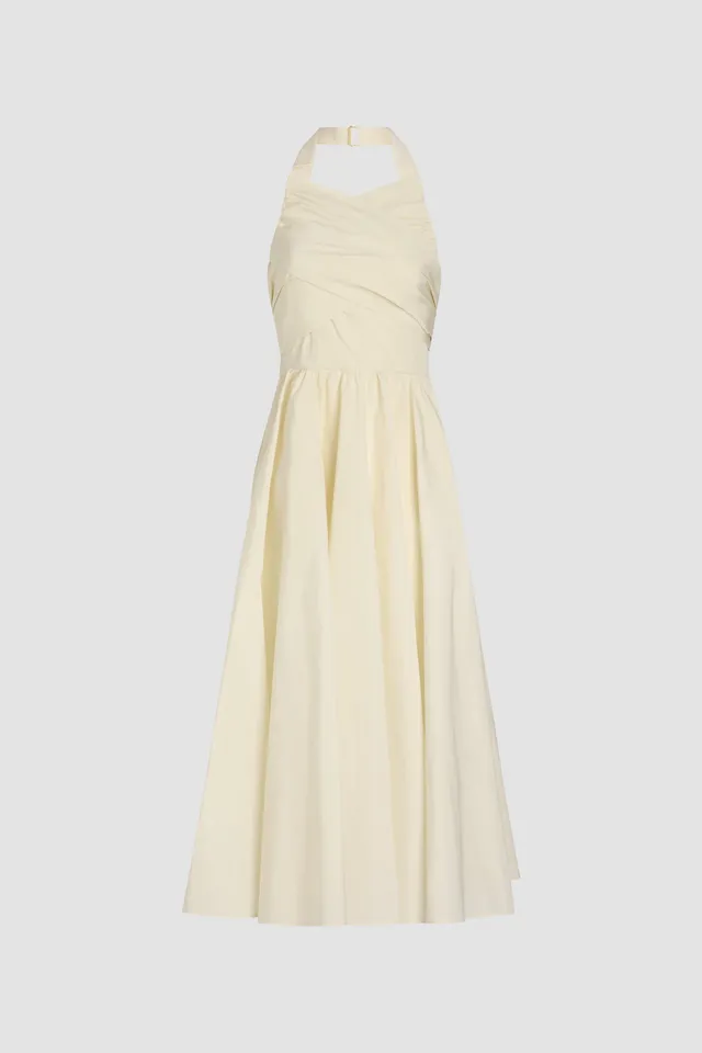 Patou robe longue P25DR1850011007W faille ivoire dos nu