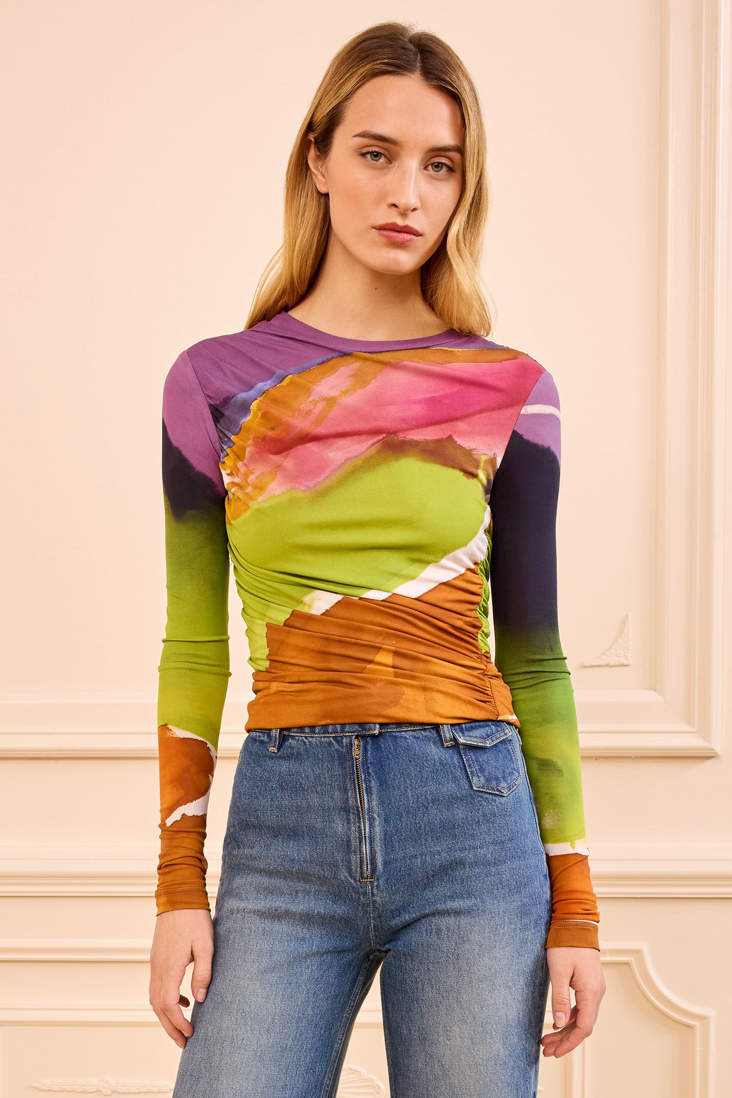 Ulla Johnson Paradis SP260822 top jersey multicolore manches longues
