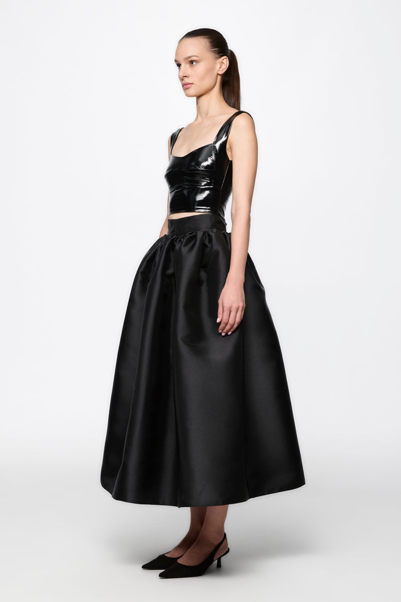 ATU Body Couture jupe midi taffetas noir taille S