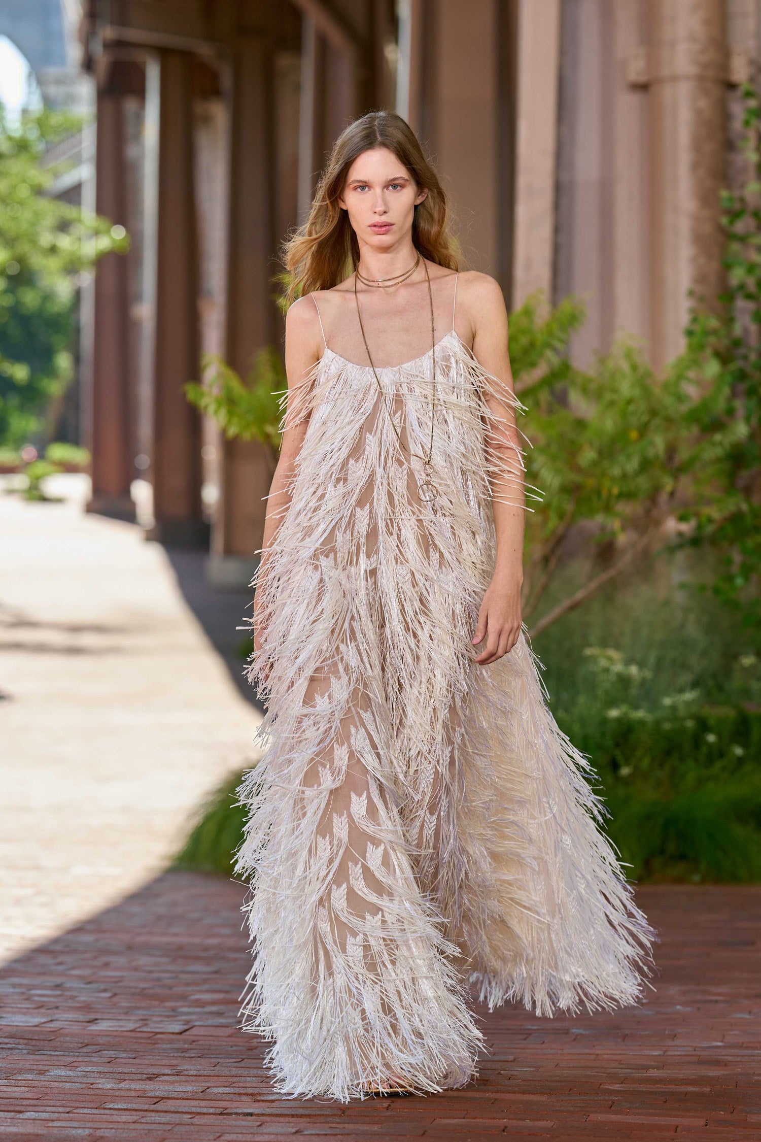 Ulla Johnson Maria SP270151 robe maxi Ecru à franges