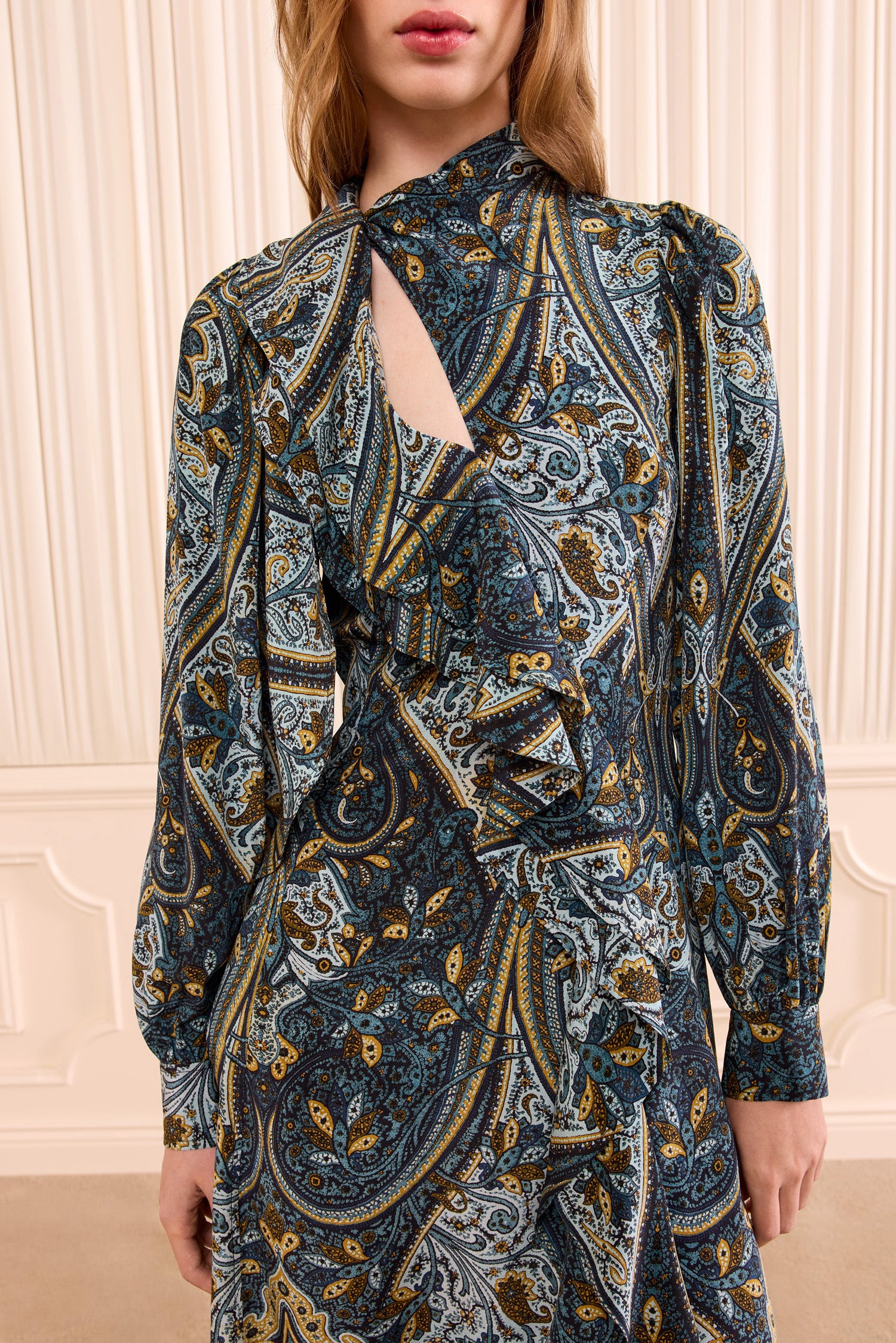 Ulla Johnson Sabrina FA260142 robe midi Prussian bleue soie