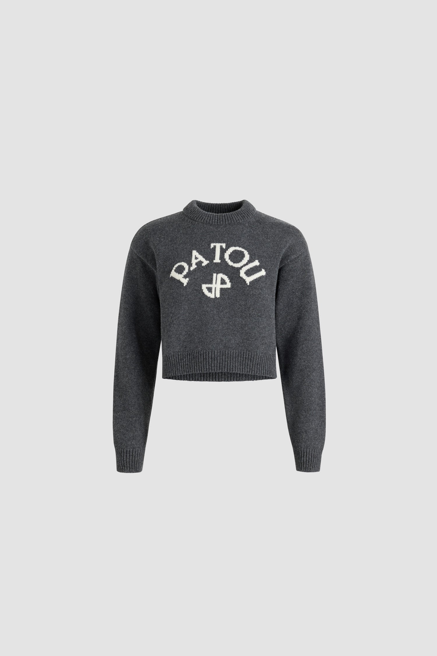 Patou KN278 pull laine cachemire logo gris Mercury