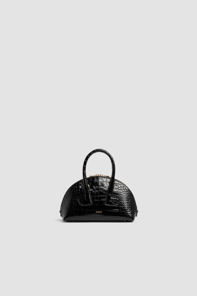 Patou Bags H25BA0195044999B sac bowling cuir croco noir TU