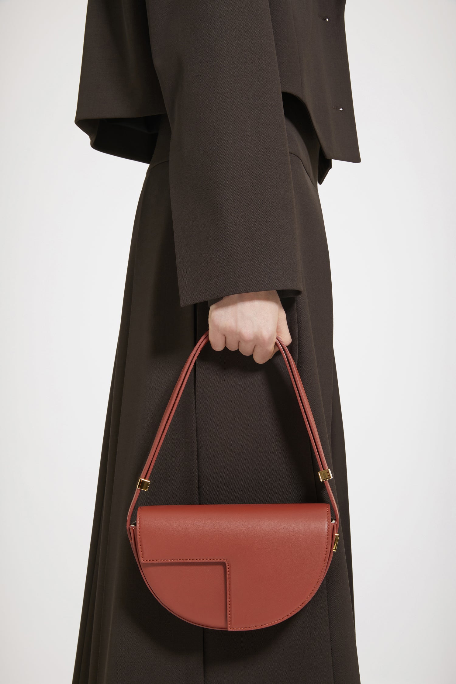 Patou Le Petit Patou sac cuir marron 20 cm