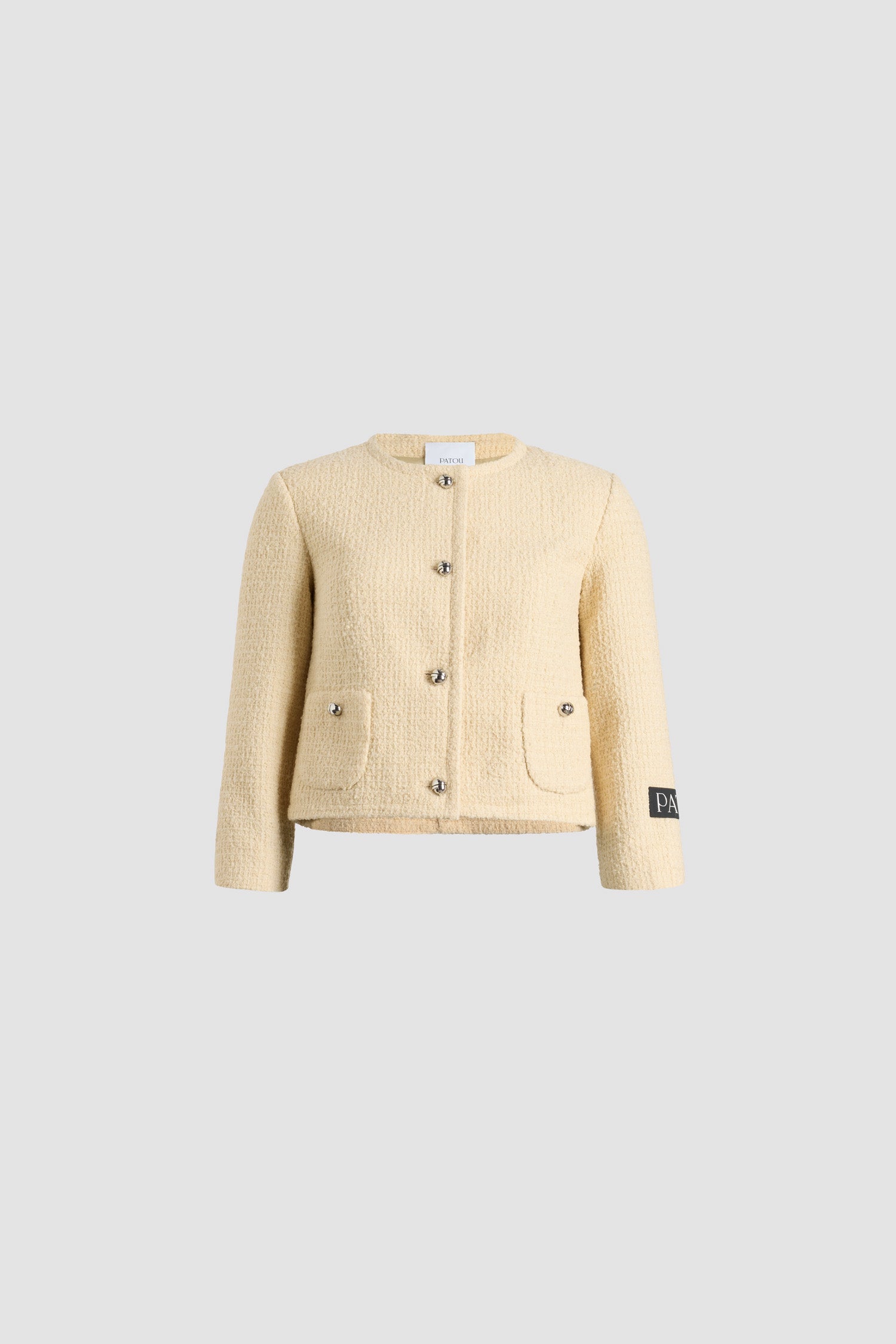 Patou JA062 H25JA0620223097C veste tweed blanc laine