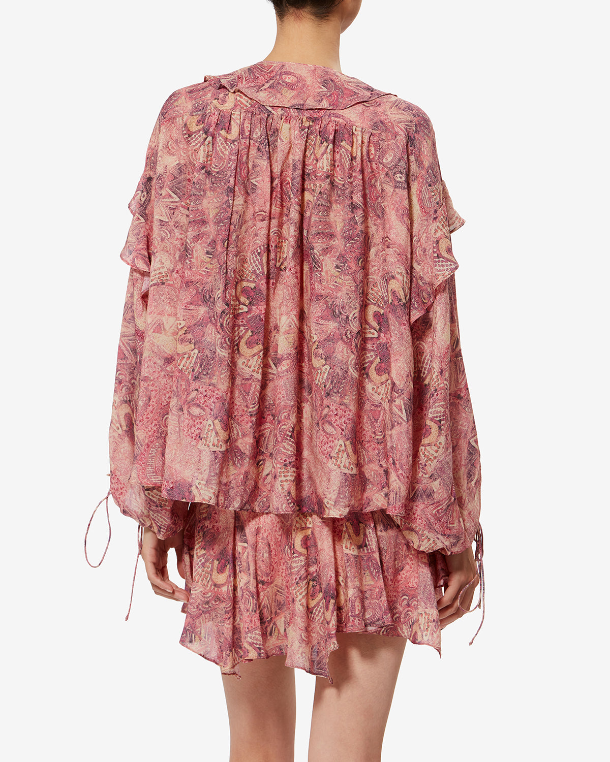 Isabel Marant Charis HT0908FA blouse soie rose imprimé