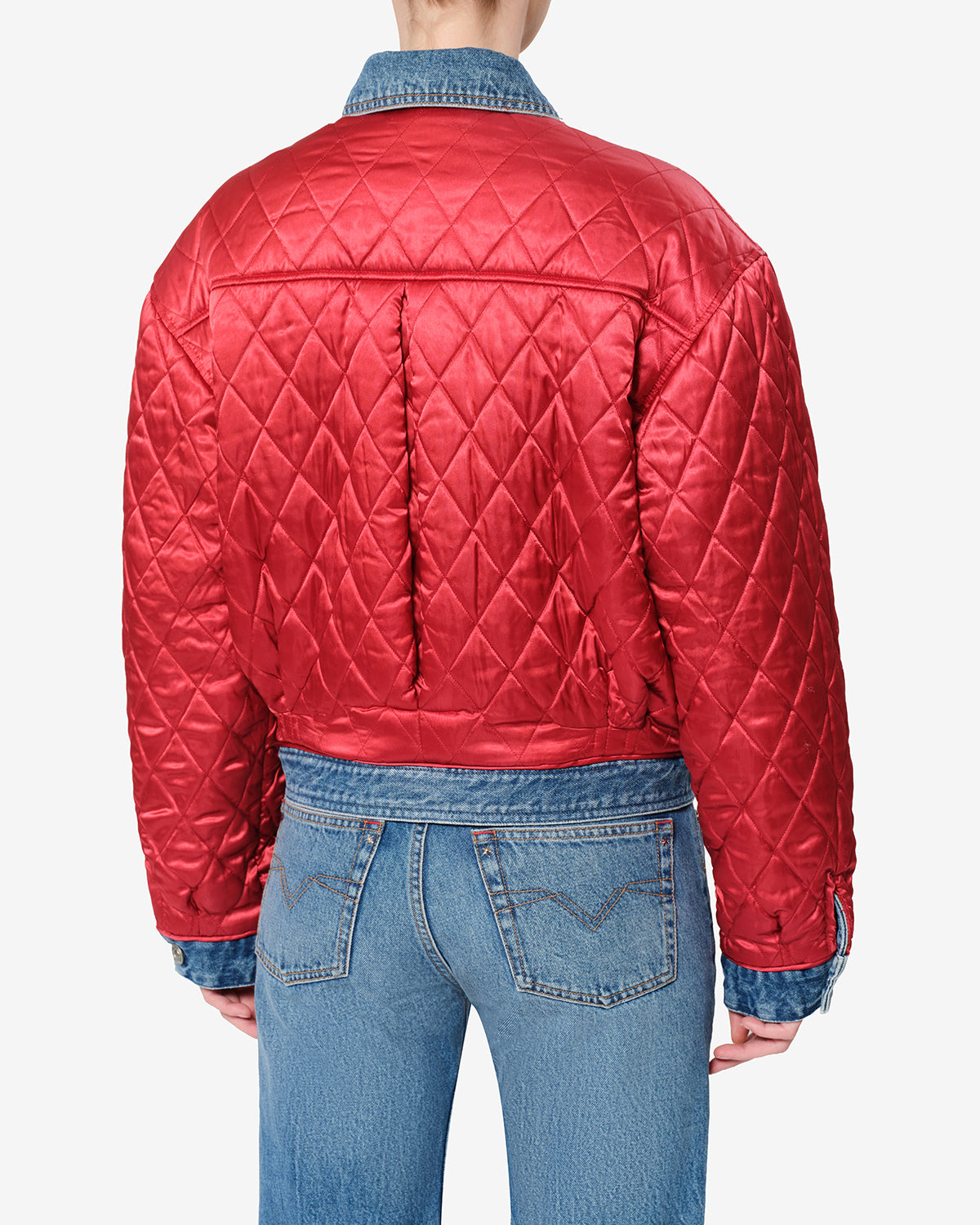 Isabel Marant Devyna VE0813FA-D4H04I veste rouge-bleu matelassé
