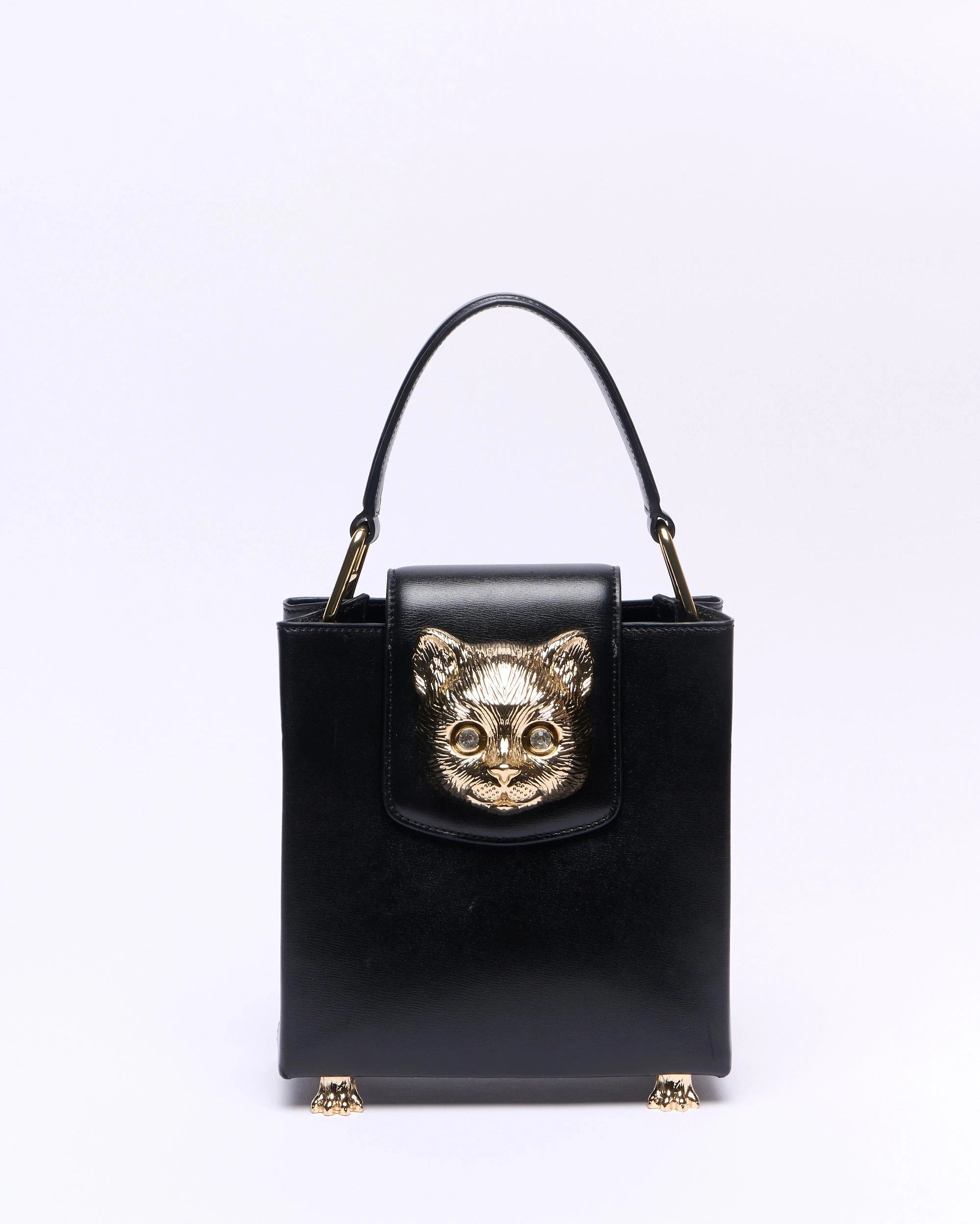 Paul & Joe Charlotte sac cuir noir tête chat