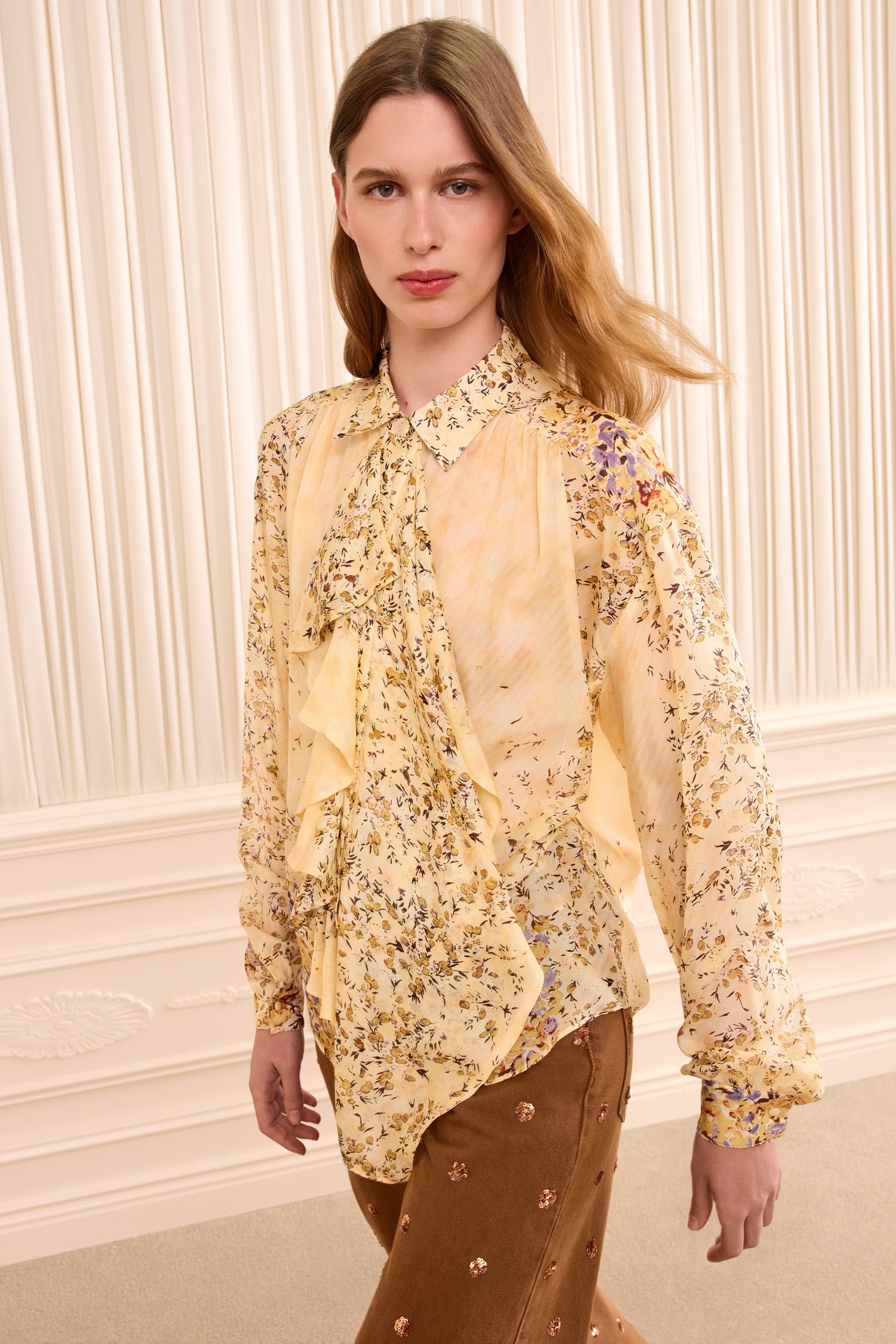 Ulla Johnson Gesture chemisier soie Forsythia jacquard