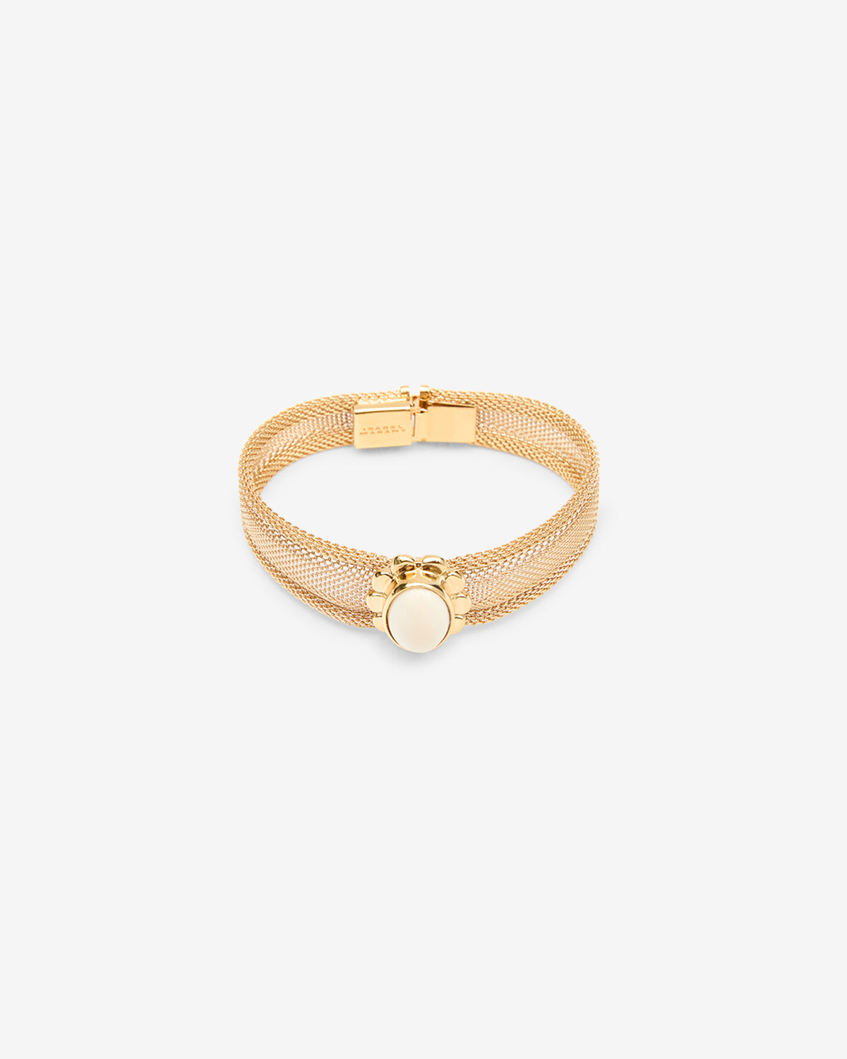Isabel Marant Hanae bracelet métal écru fleur cabochon
