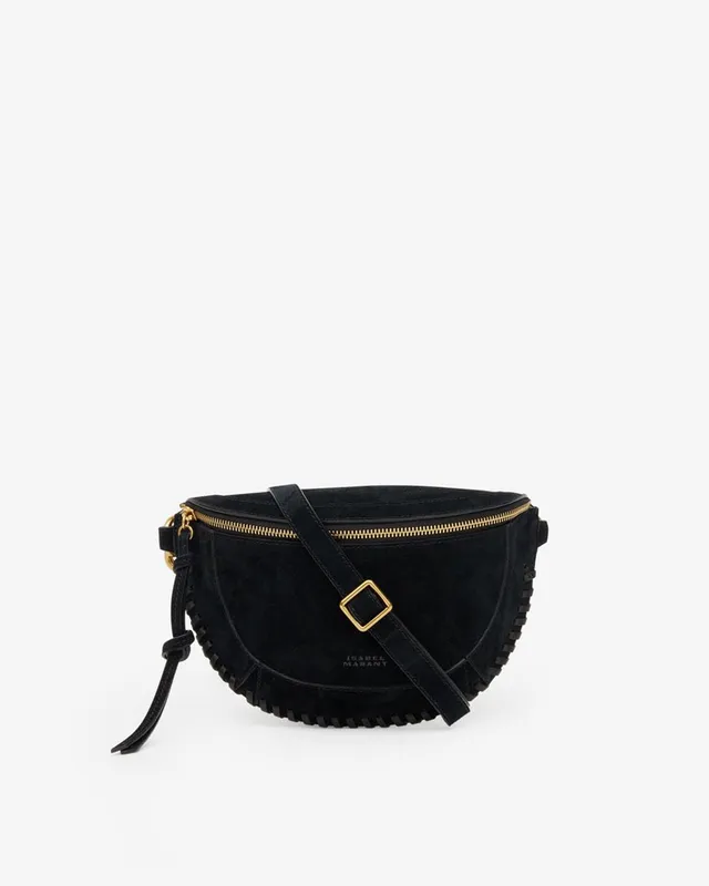 Isabel Marant Skano banane cuir noir tressé 25 cm