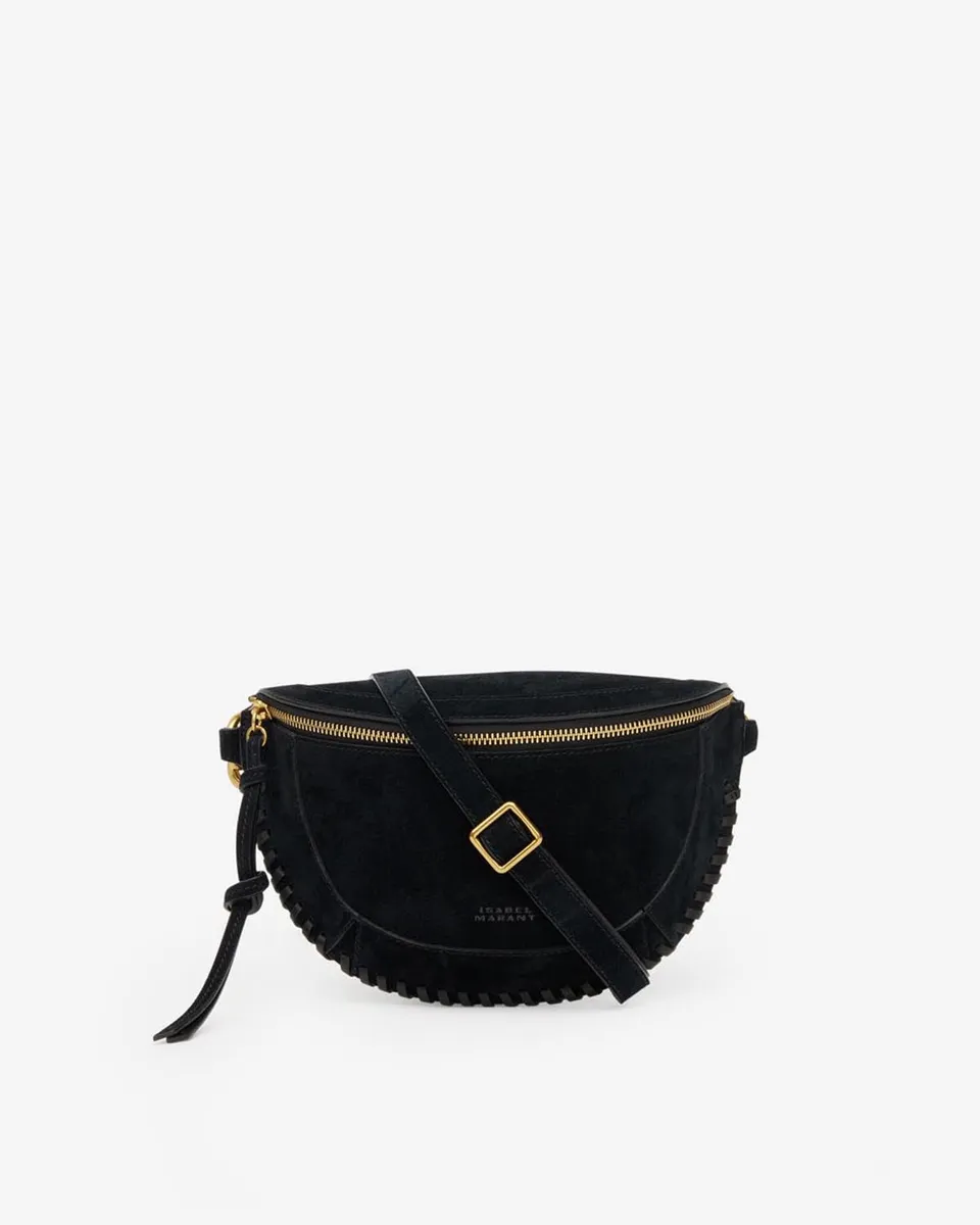 Isabel Marant Skano banane cuir noir tressé 25 cm