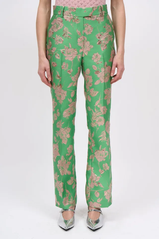 Paul & Joe Ballade pantalon droit jacquard floral lurex