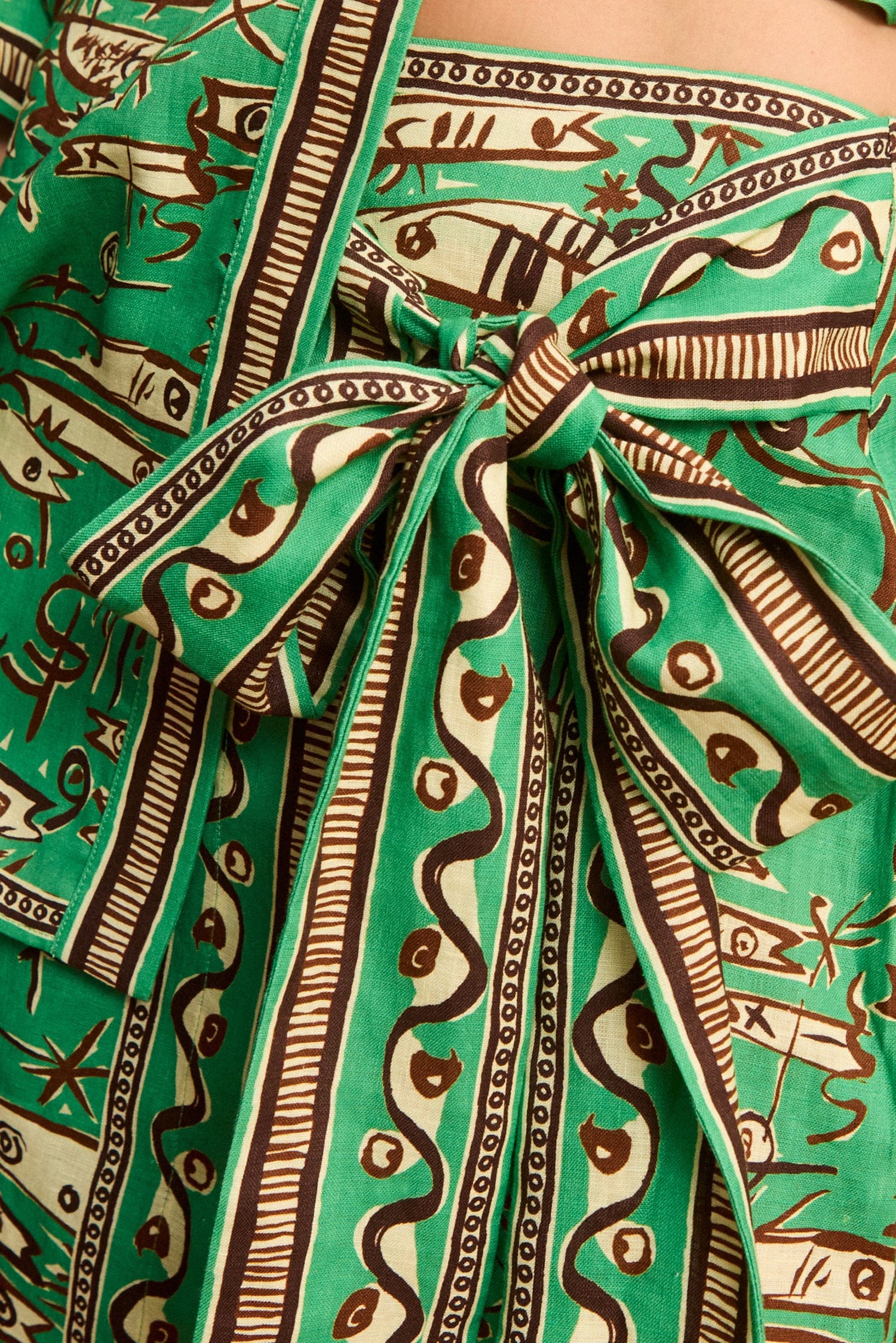 Alemäis Fish Sticks jupe sarong lin imprimé