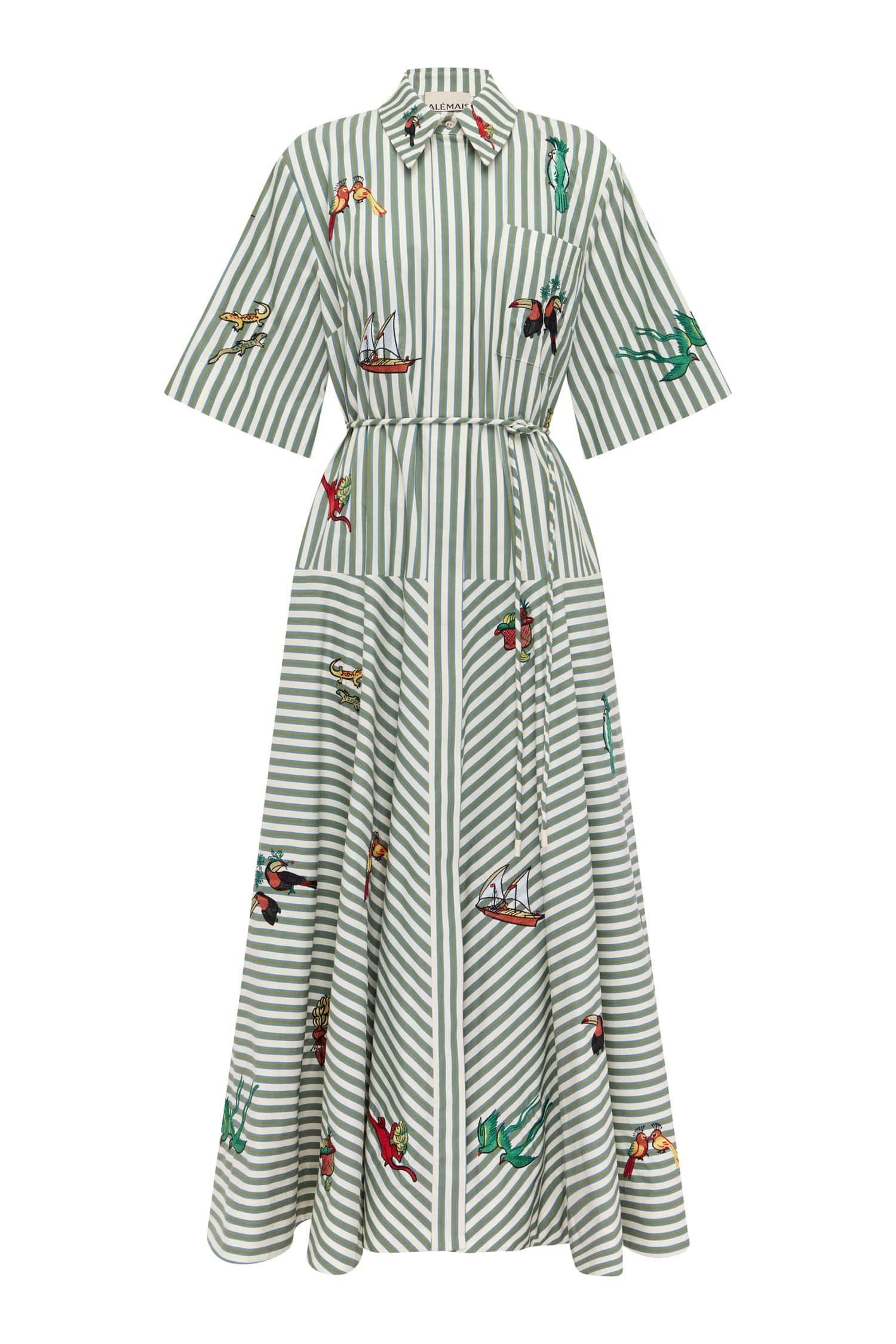 Alemais Bisou Embroidered Shirtdress robe chemise coton bio