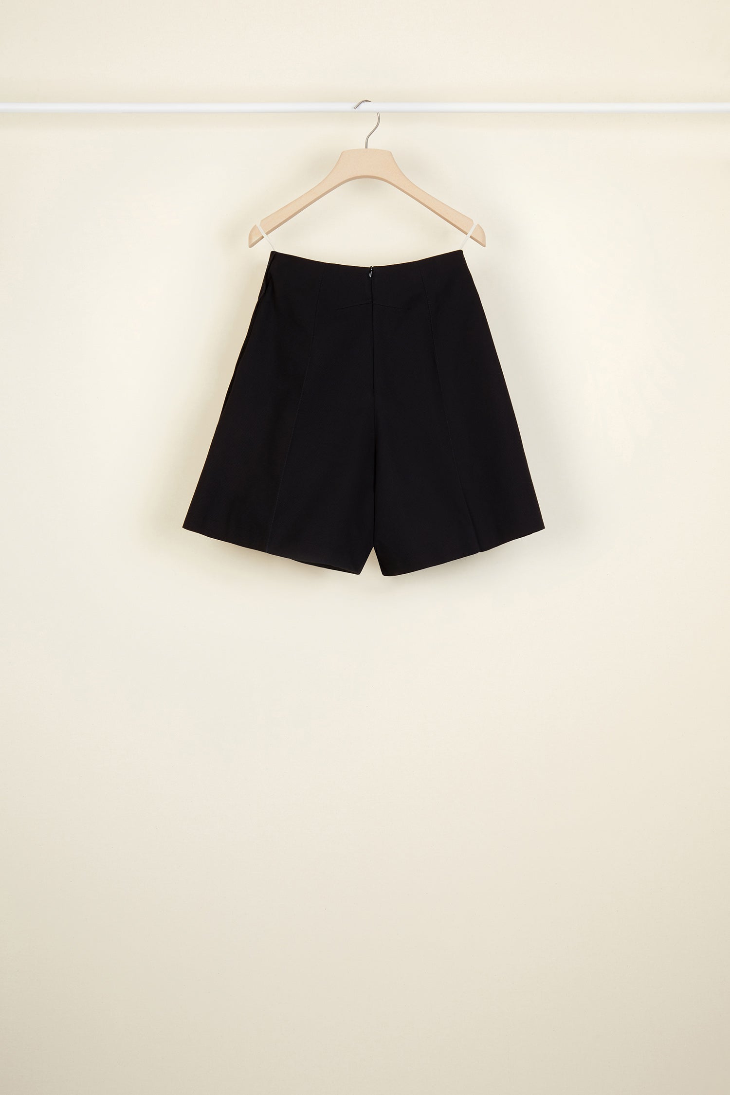 Patou High-Waisted Short Coton Noir Panama