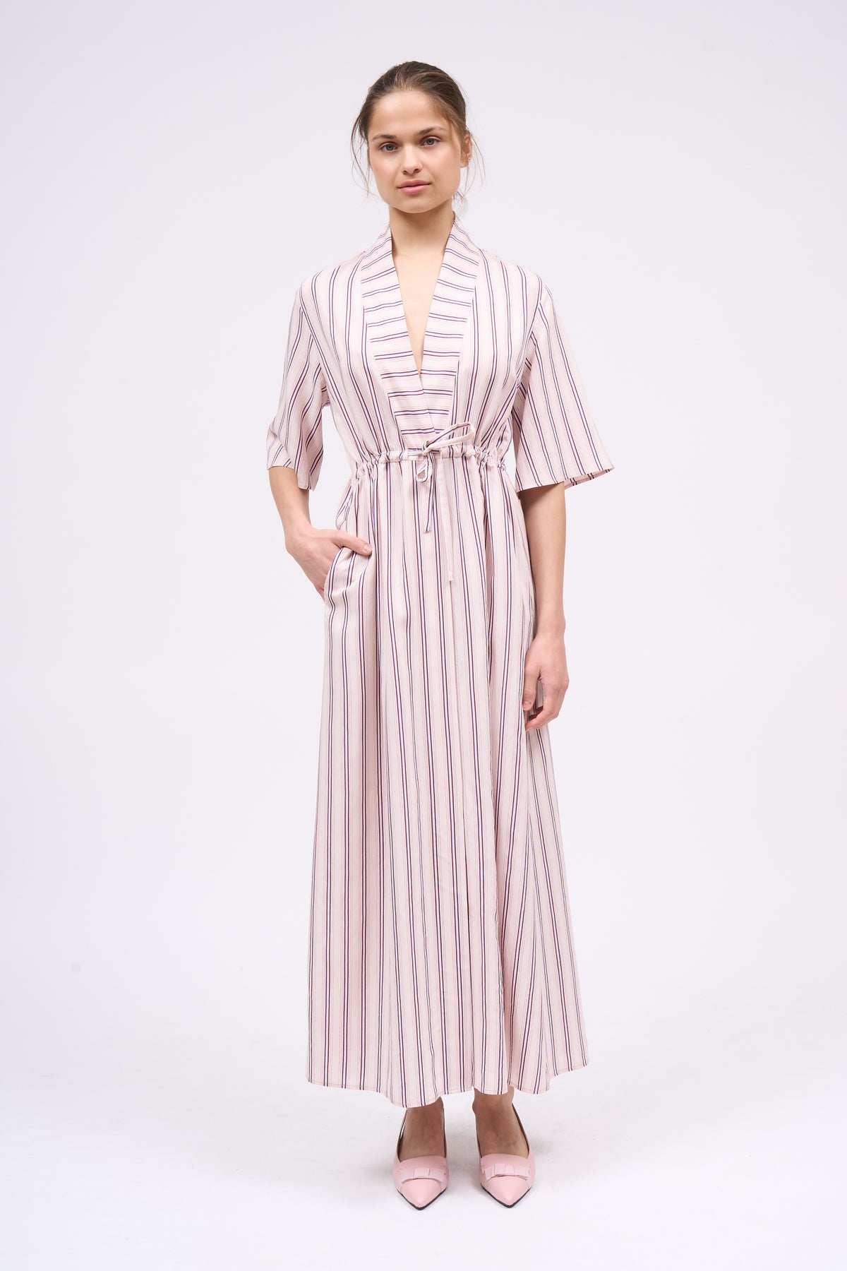 Paul & Joe Renee robe-chemise viscose rayée longue