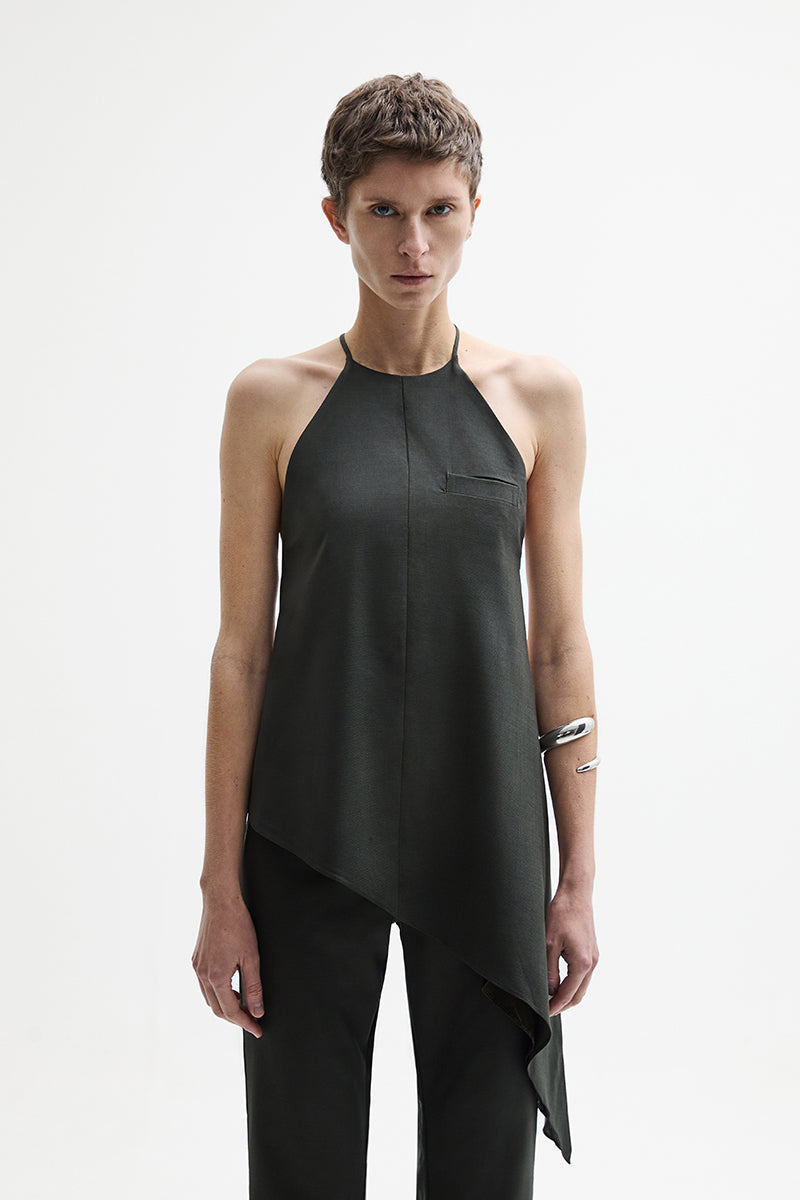 ATU Body Couture Crane Haut Kaki Dos Nu Laine