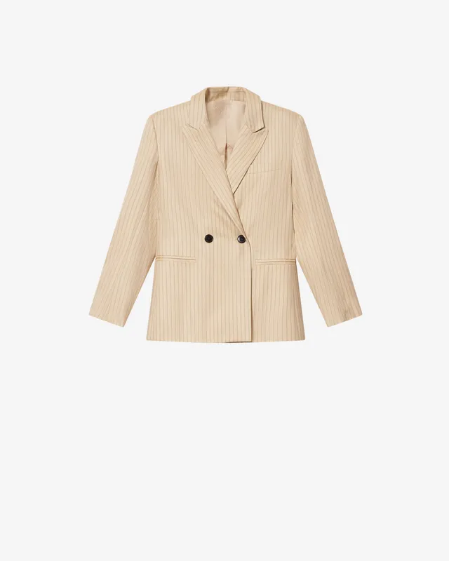 Isabel Marant Ranya veste beige laine cintrée