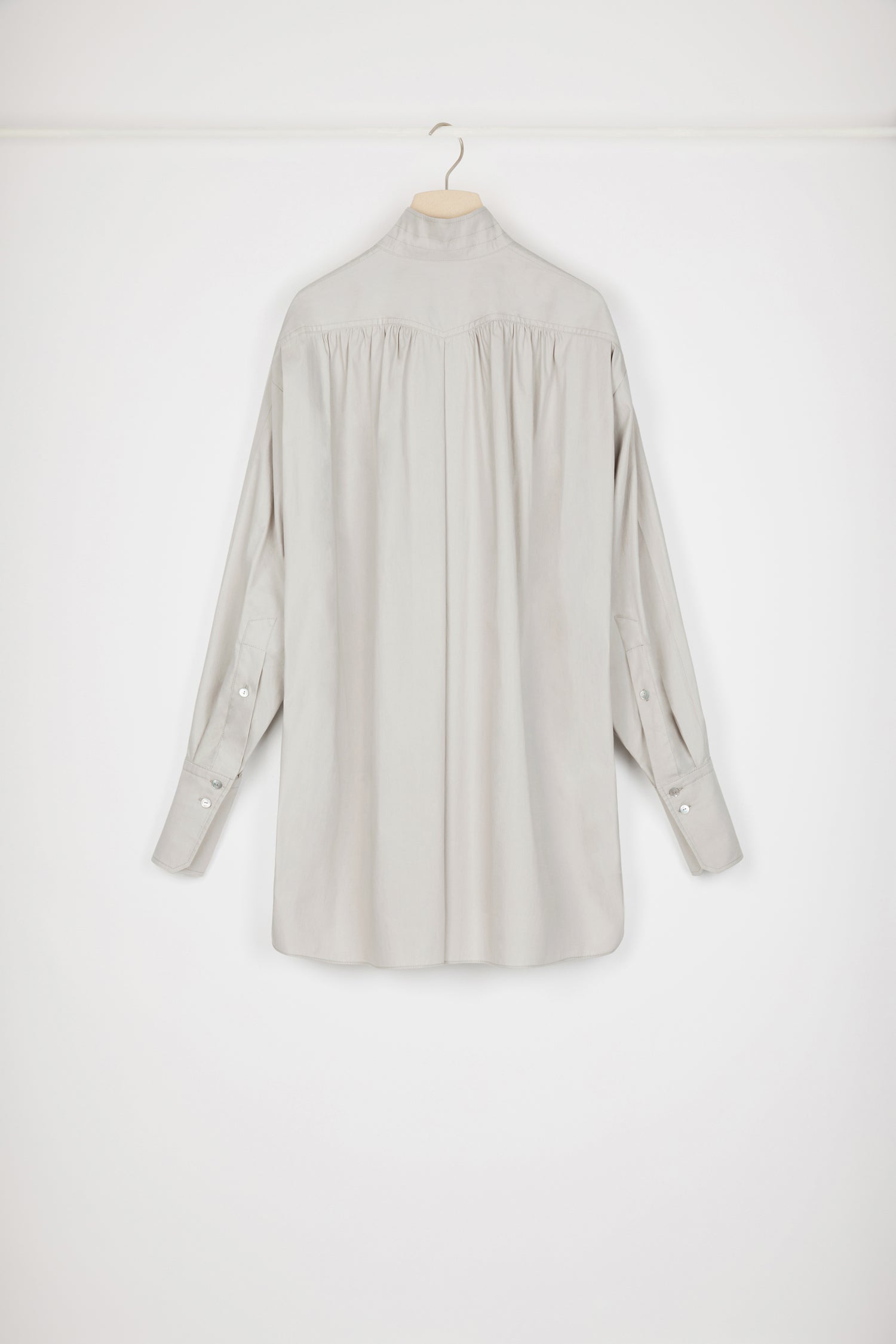 Patou robe chemise mini DR112 coton bio gris argenté 34-44