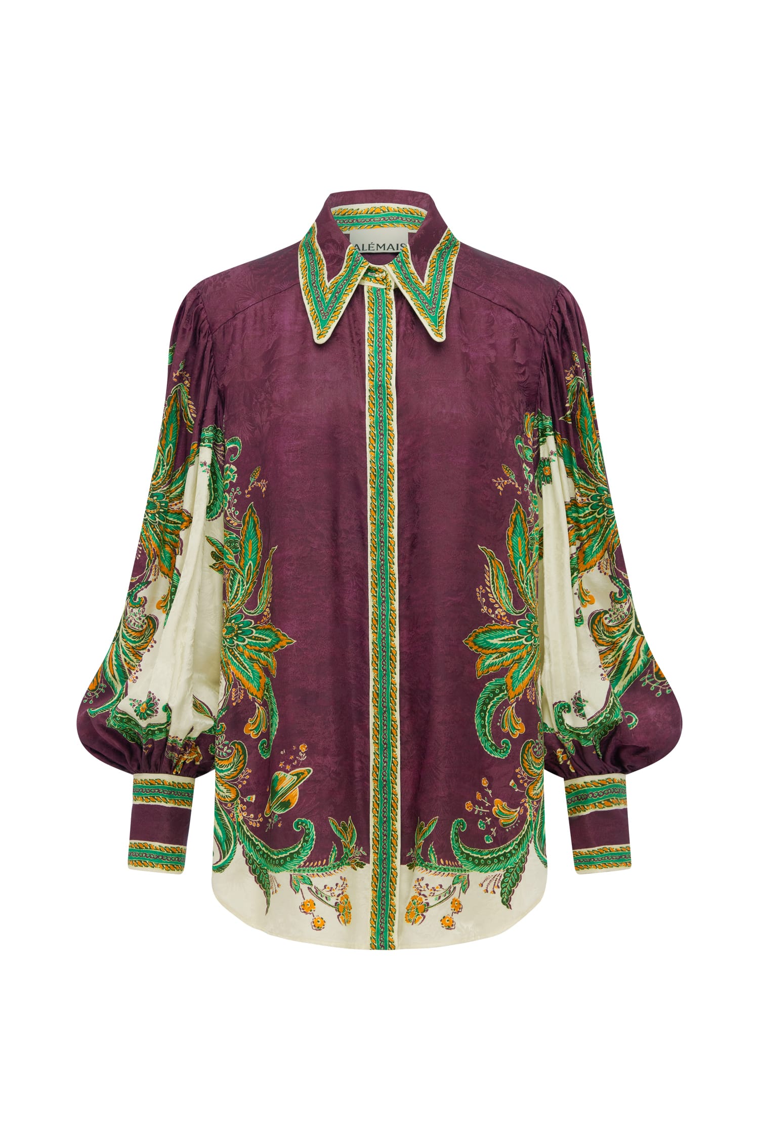 Alemäis Ruthie chemise jacquard viscose soie paisley