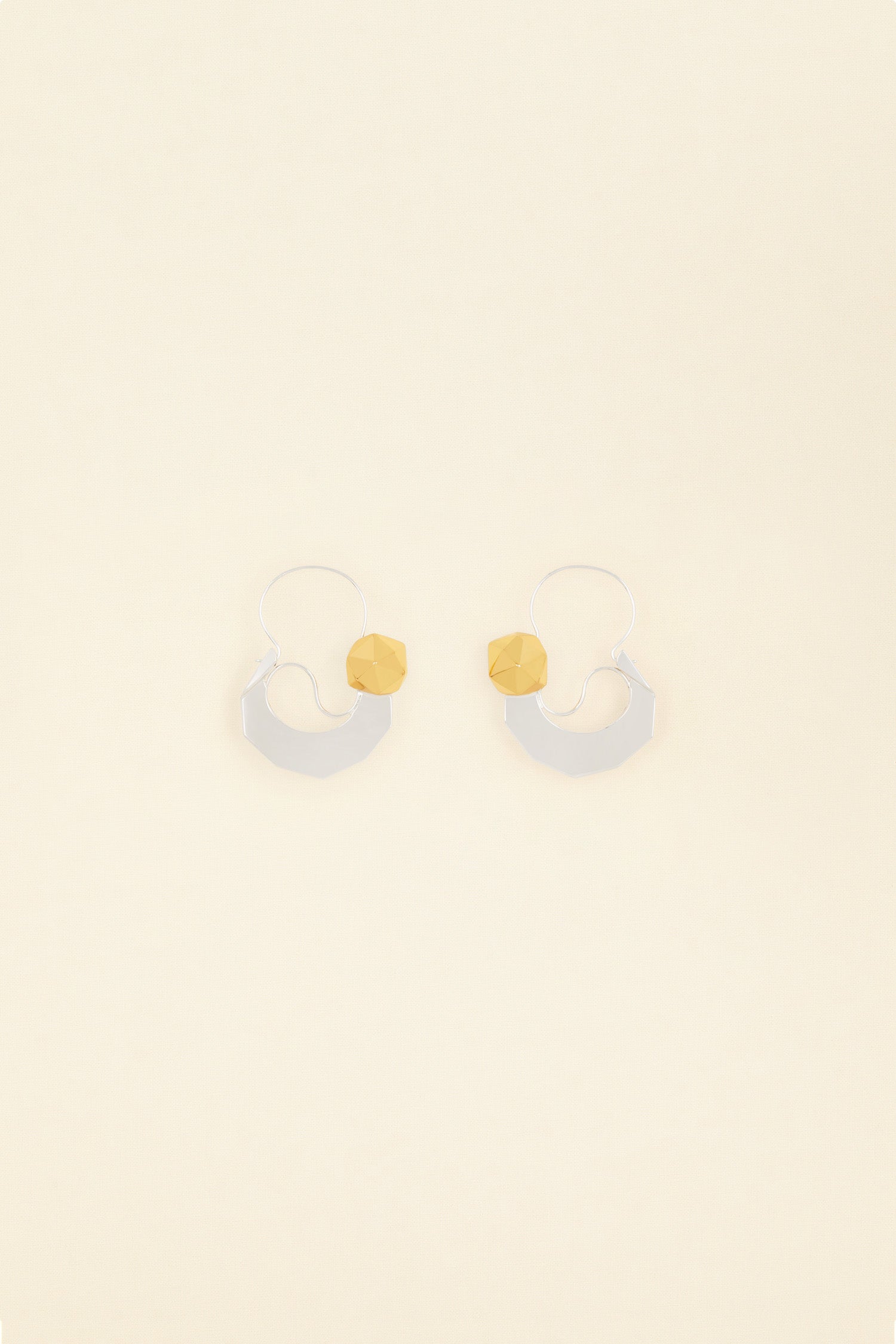 Patou JW0541000292S boucles croissant bicolore laiton