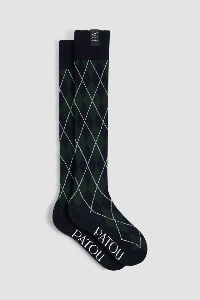 Patou AC172 chaussettes hautes coton bleu nuit