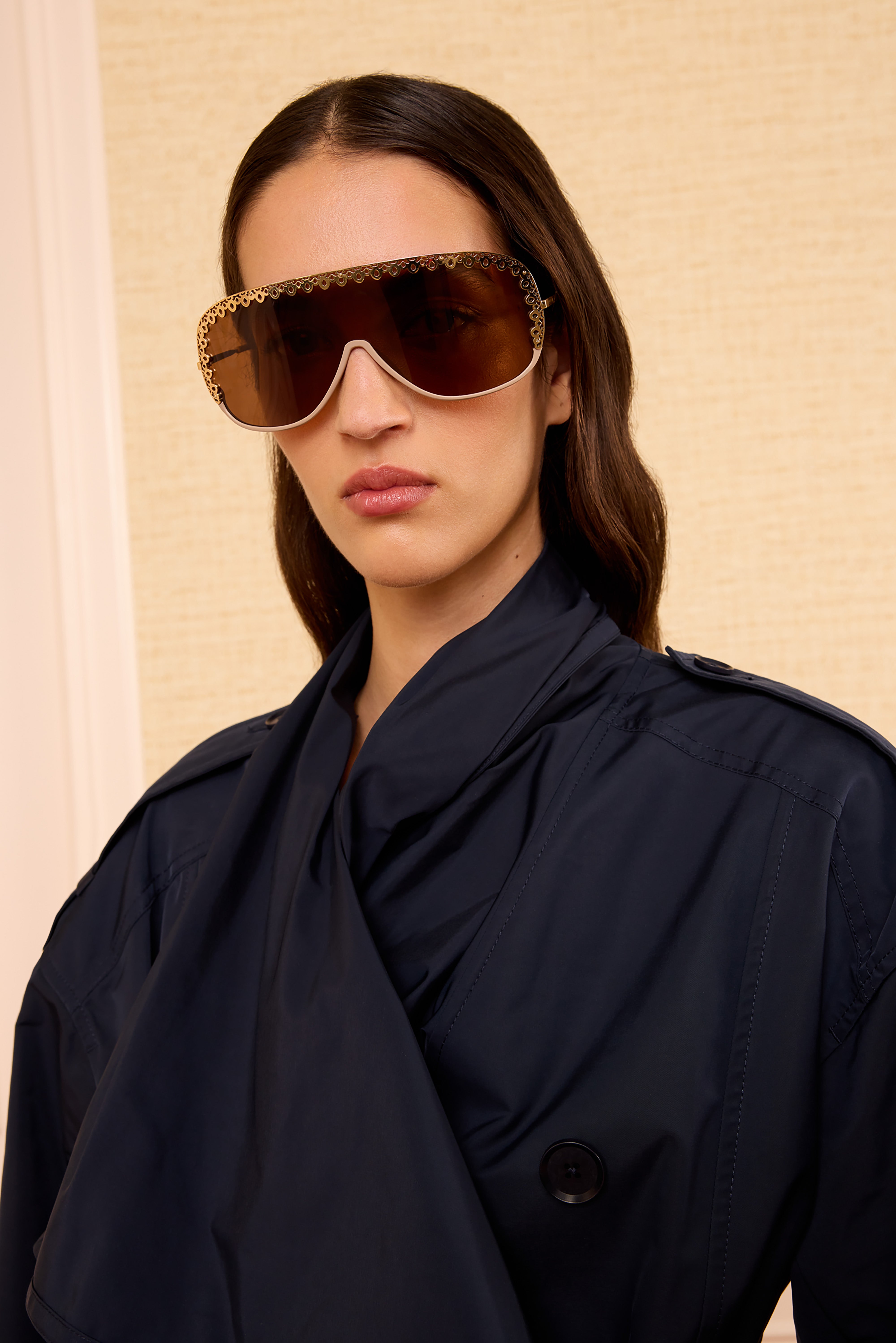 Ulla Johnson Lucien lunettes soleil Fawn métal doré