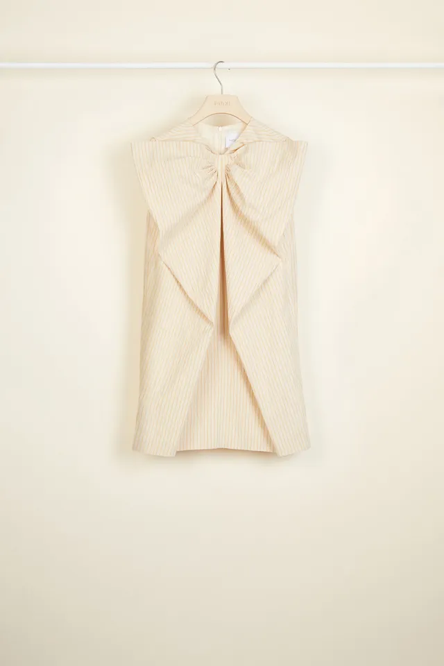 Patou DR025 Robe Miel Mini Seersucker Sans Manche