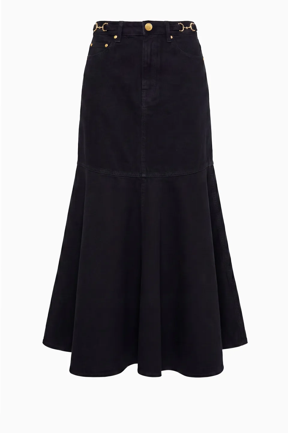 Ulla Johnson Madelyn UJ9903039 jupe jean Noir midi coton