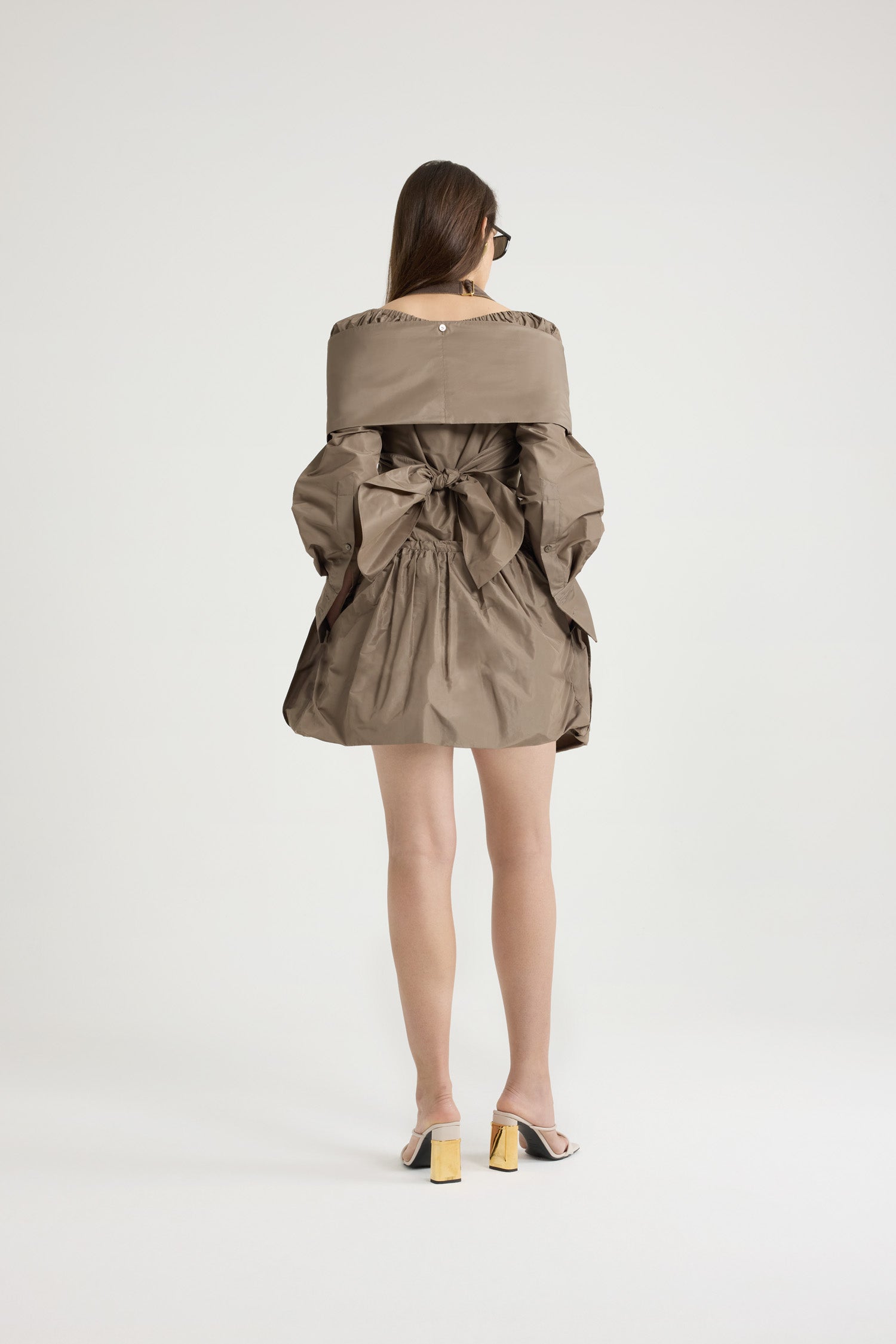 Patou P25SK0810011809B mini jupe faille recyclée Mocha