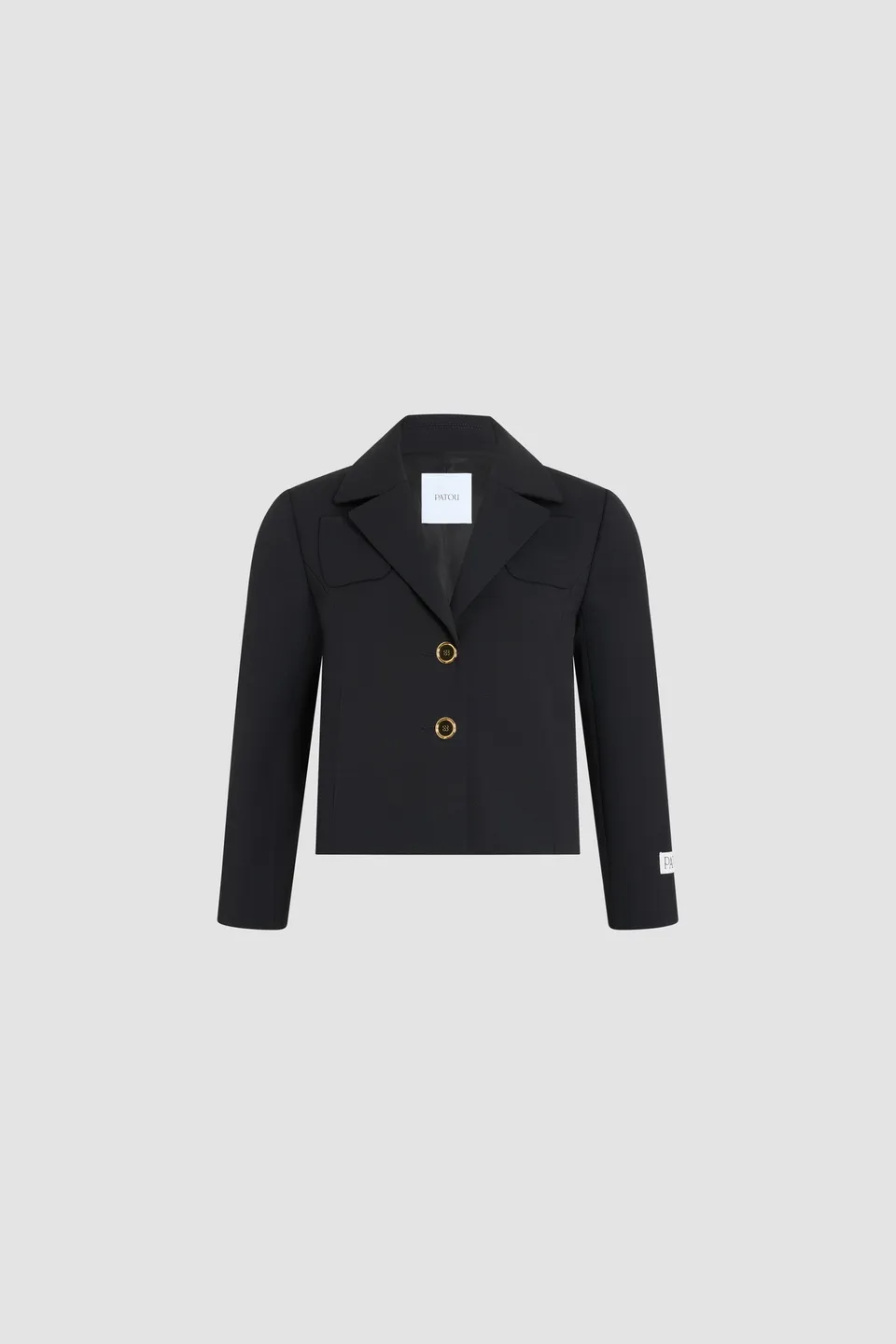 Patou JA046 veste tailleur courte noire boutons dorés
