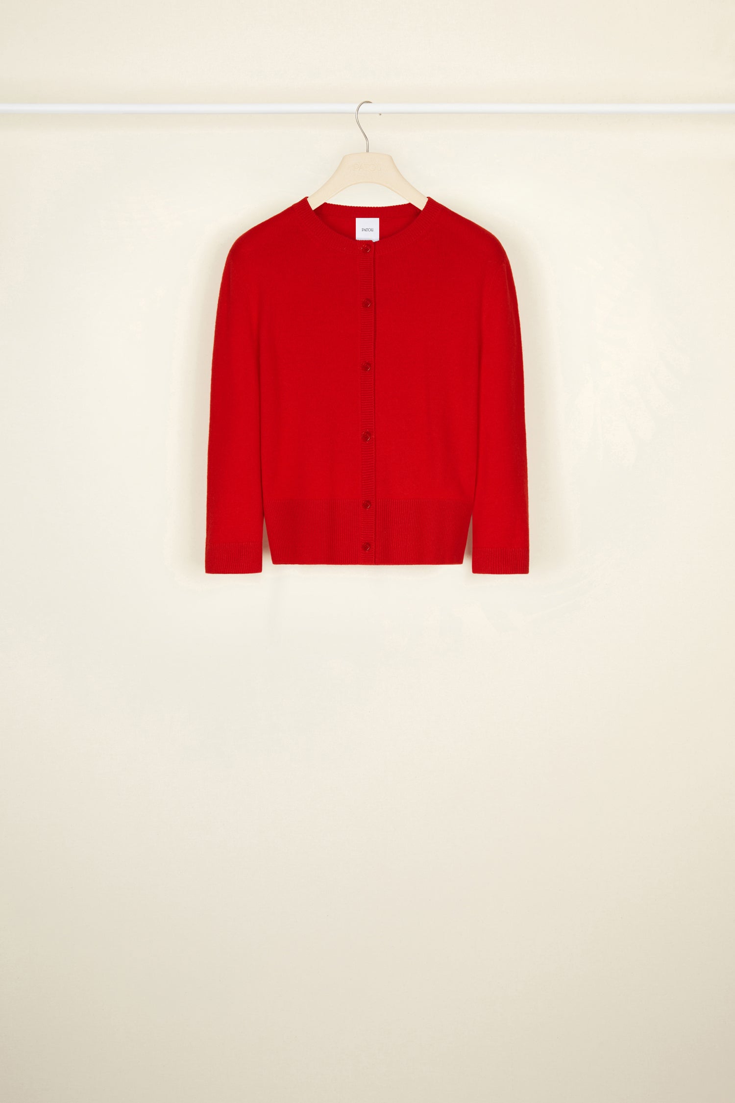 Patou KN055 Cardigan laine cachemire poppy court