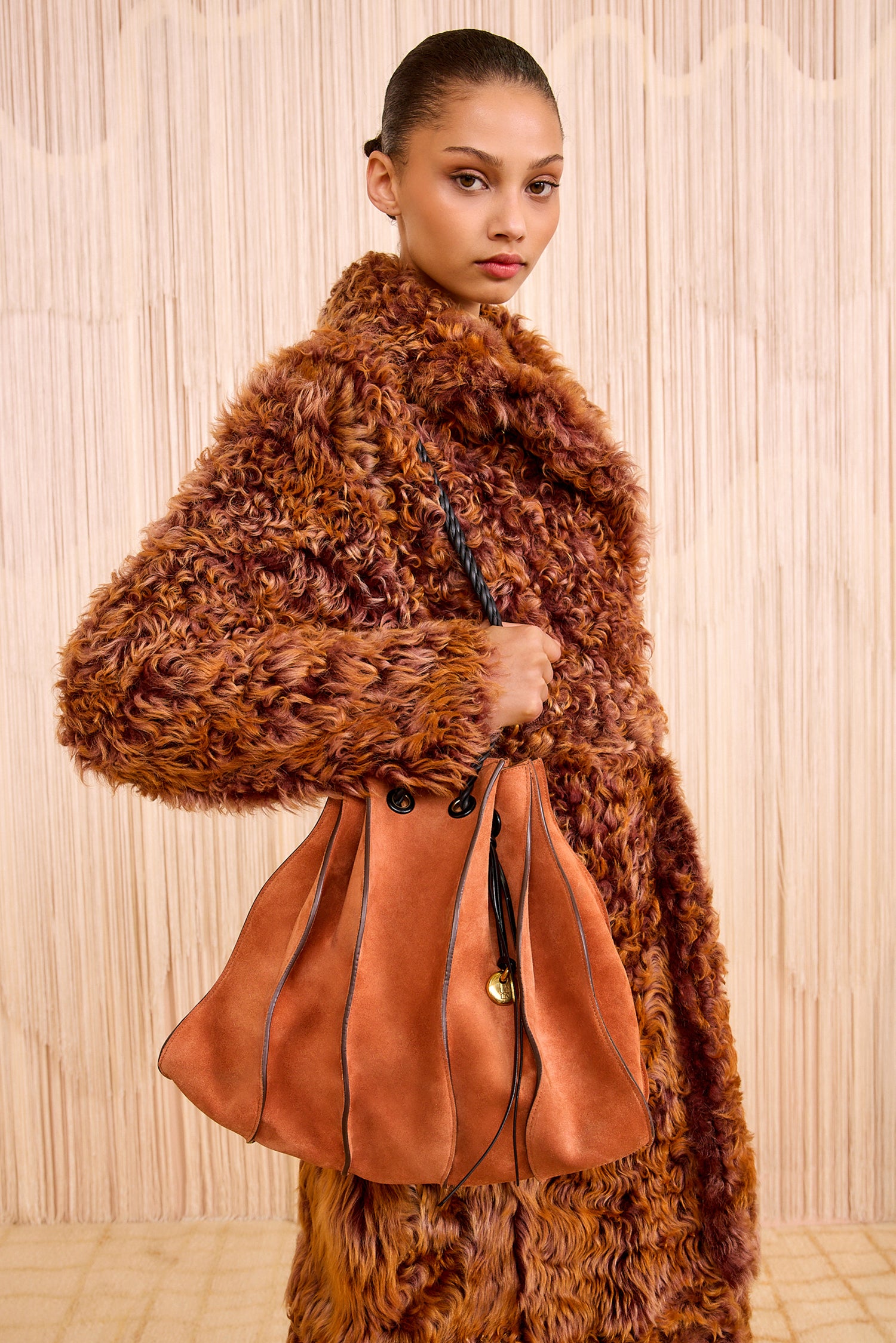Ulla Johnson Adria tote cuir Sierra suède marron OS