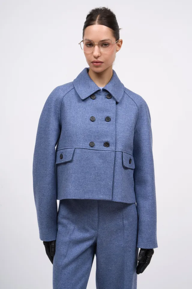 Paul & Joe Tambour veste courte laine vierge indigo 36