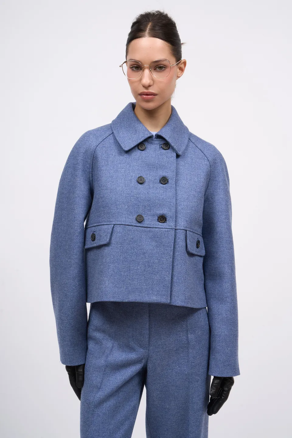 Paul & Joe Tambour veste courte laine vierge indigo 36