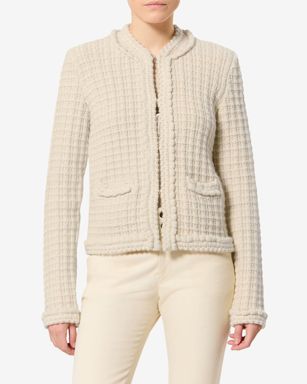 Isabel Marant Mailles Hortense cardigan écru laine alpaga