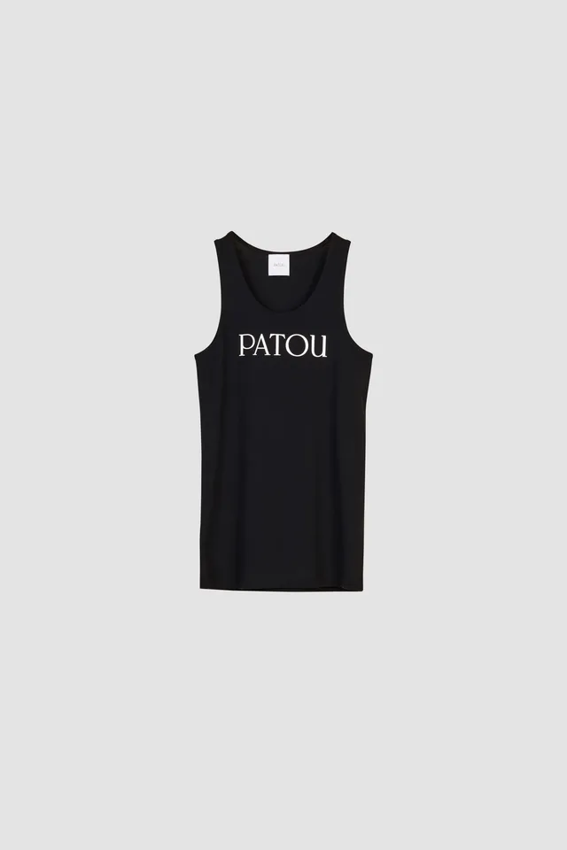 Patou JE015 débardeur coton bio noir logo