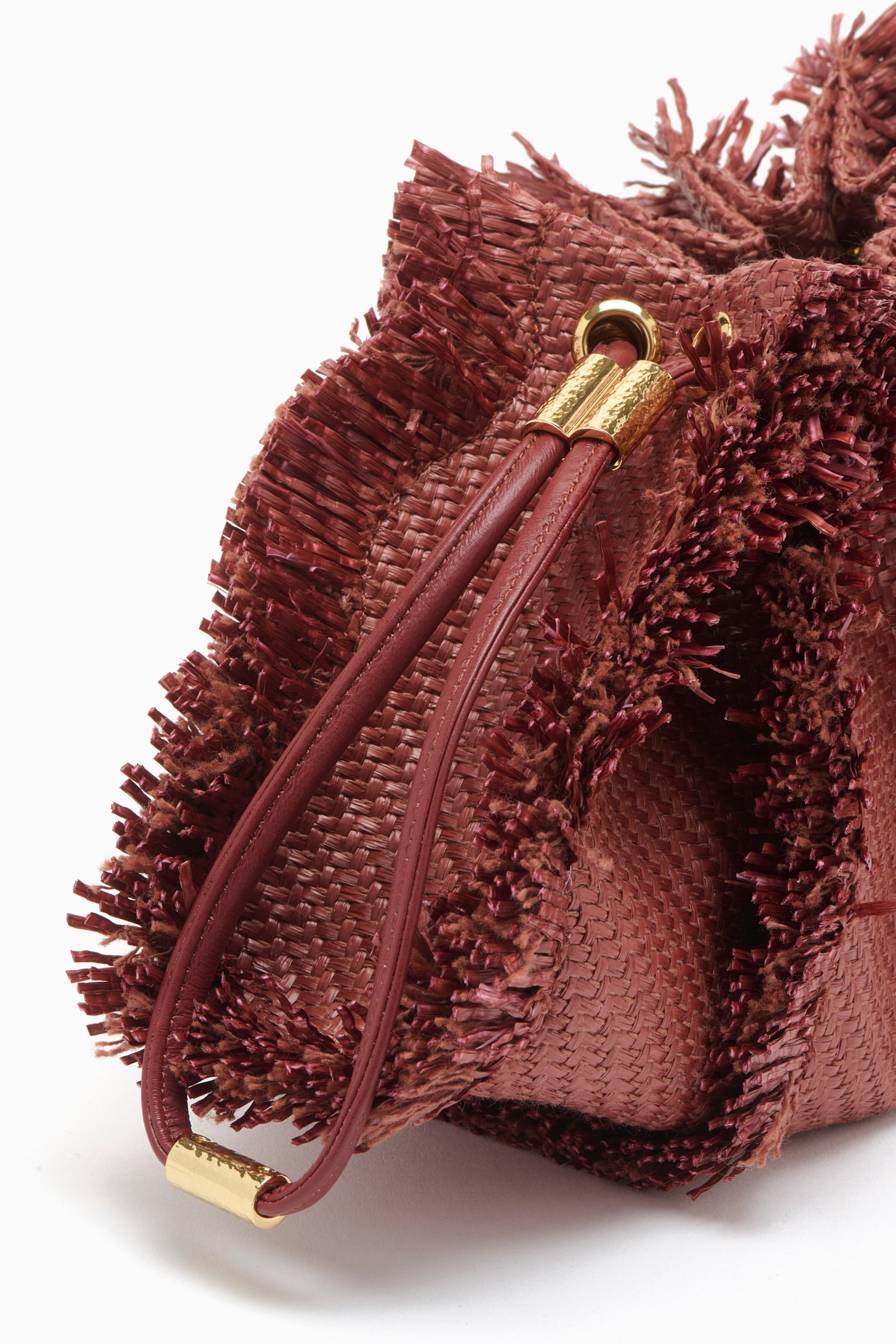 Ulla Johnson Adria sac bandoulière raphia acajou